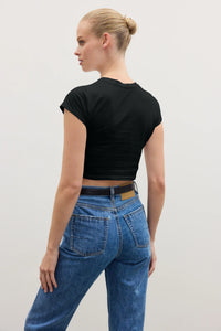 Corey Cropped T-Shirt Black