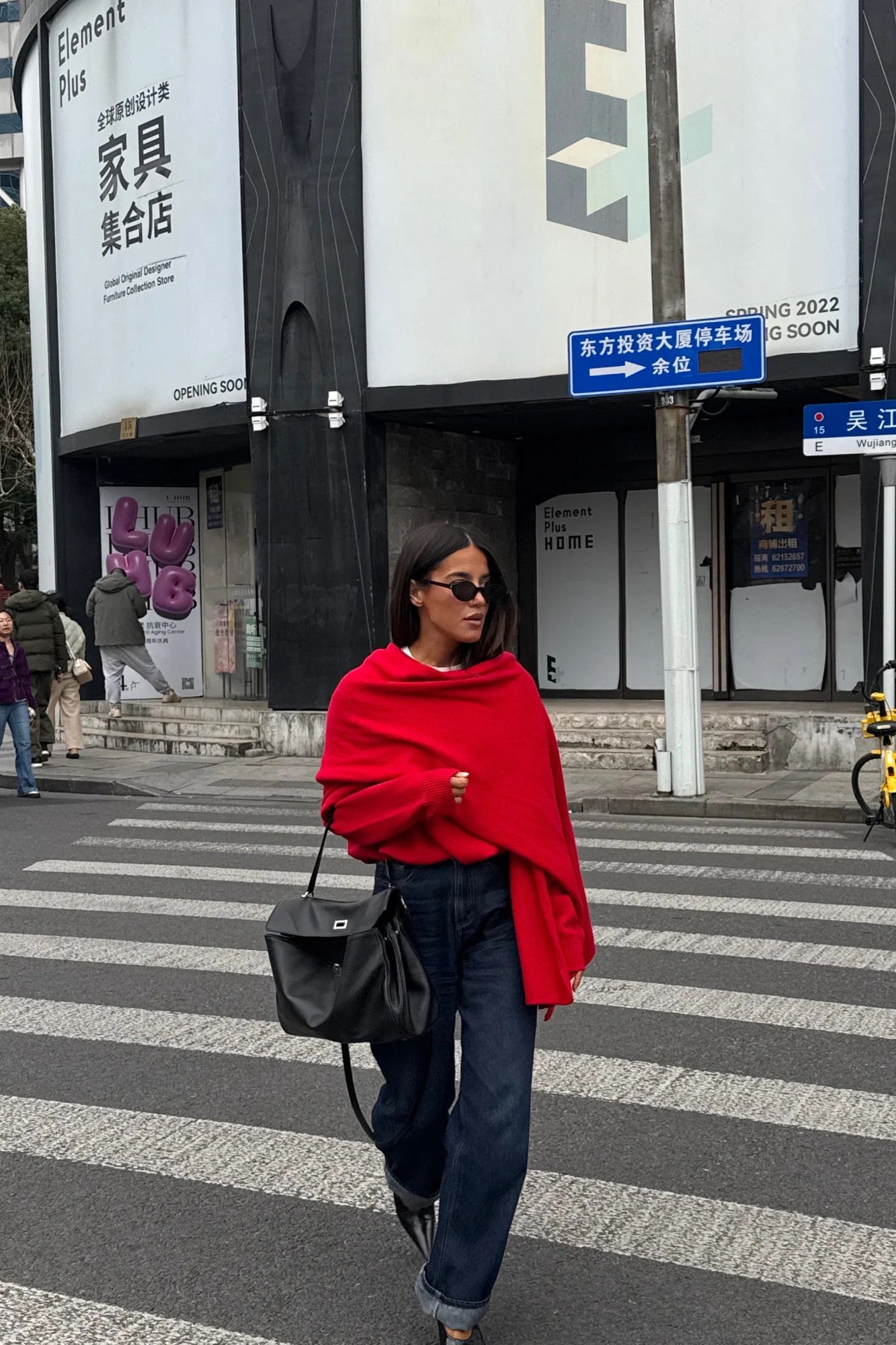 Billie V Neck Sweater Cherry Red
