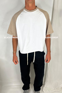 Crop Box Tee Raglan Light Khaki