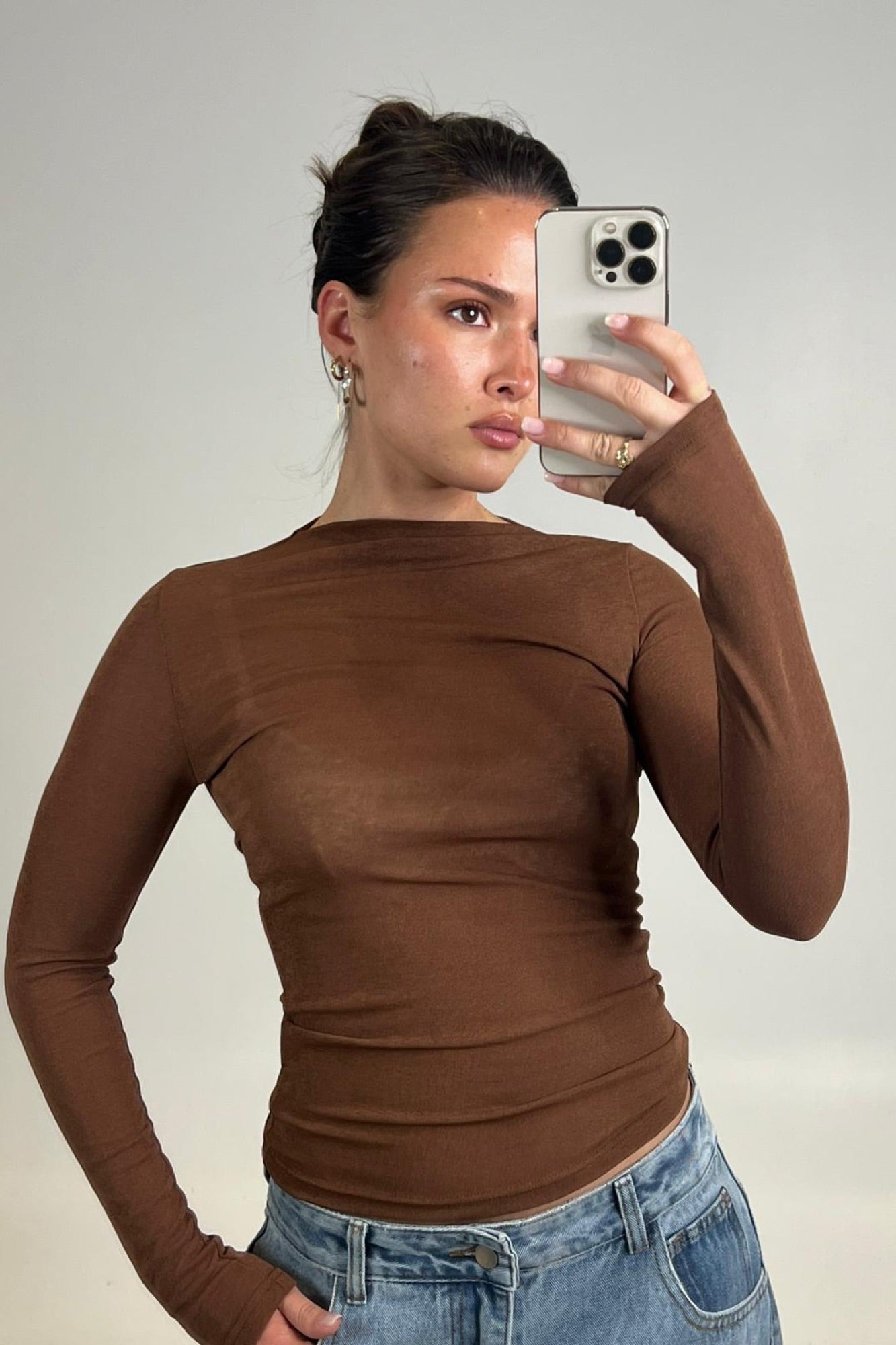 Katya Long Sleeve Top Mocha