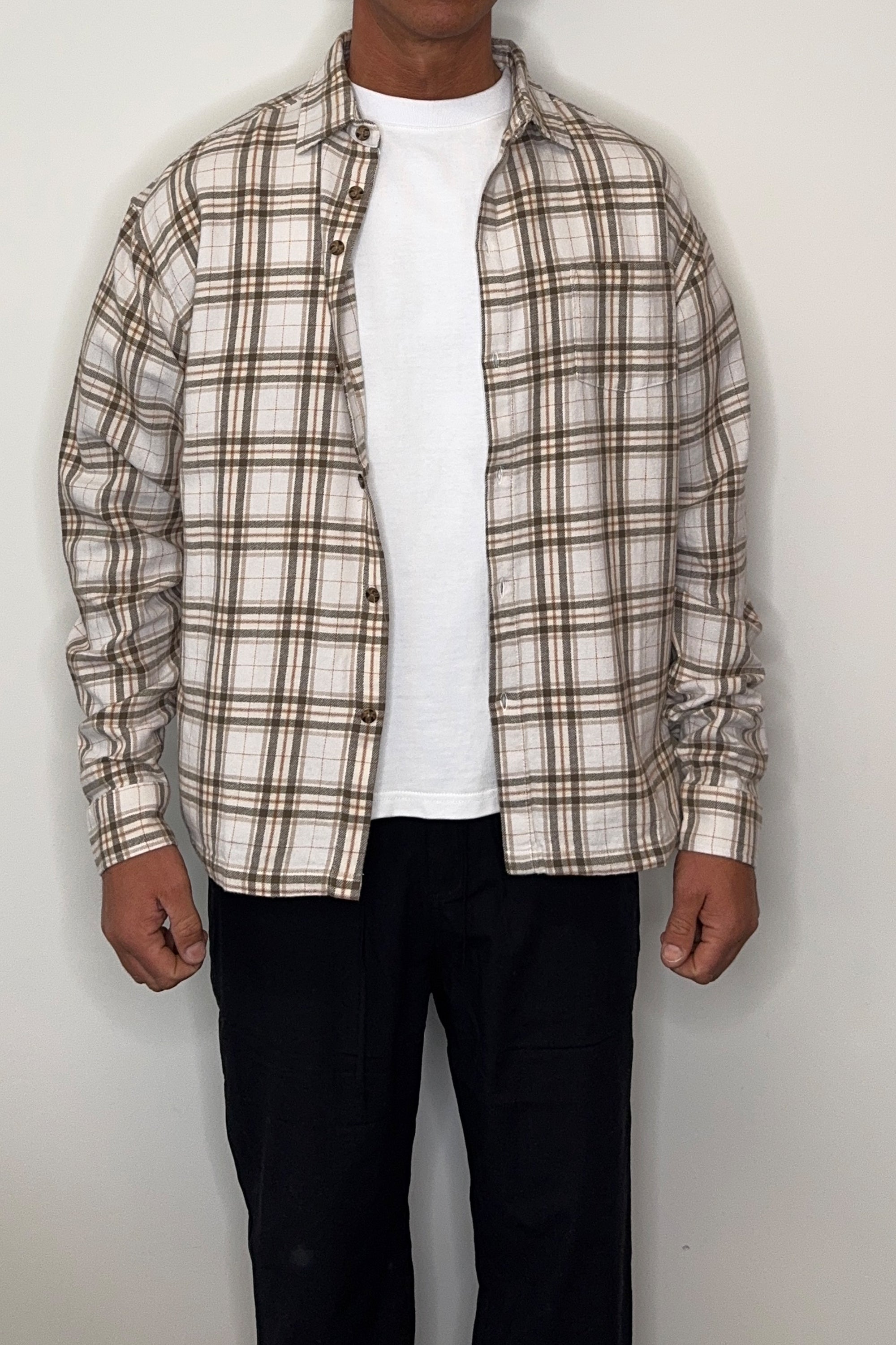 Brooklyn Check Shirt Griege