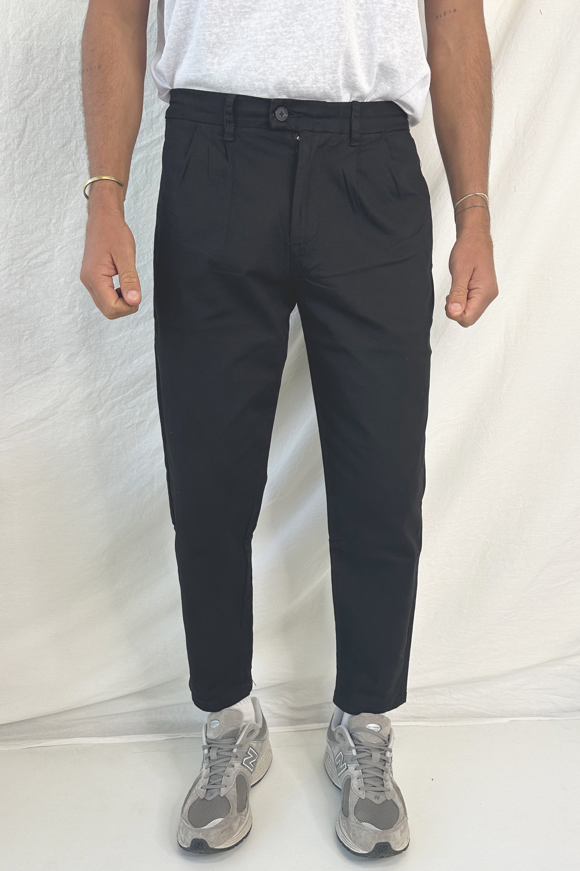 NTH Cropped Pleat Pant Black