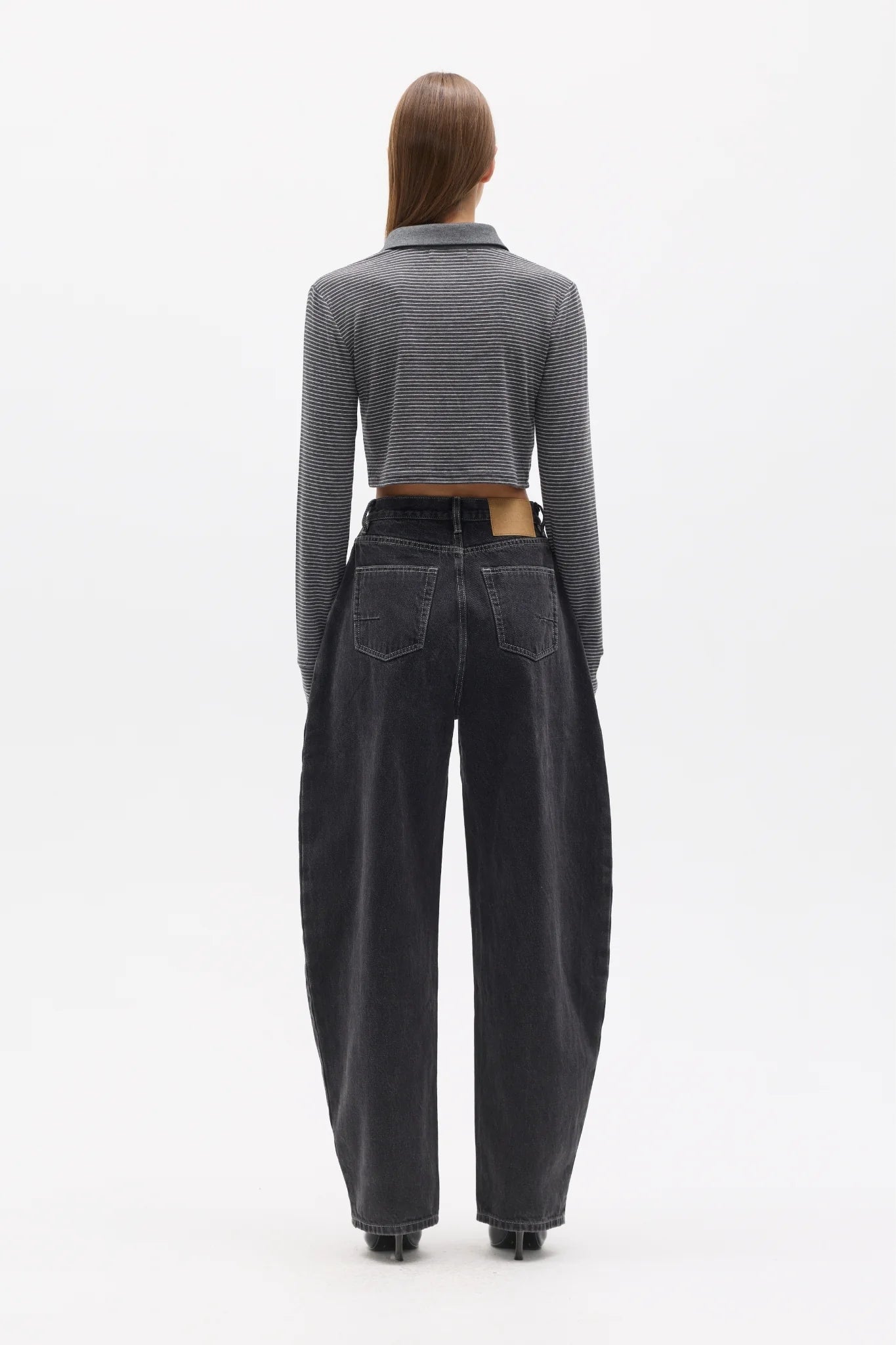 Seren Top Grey Stripe