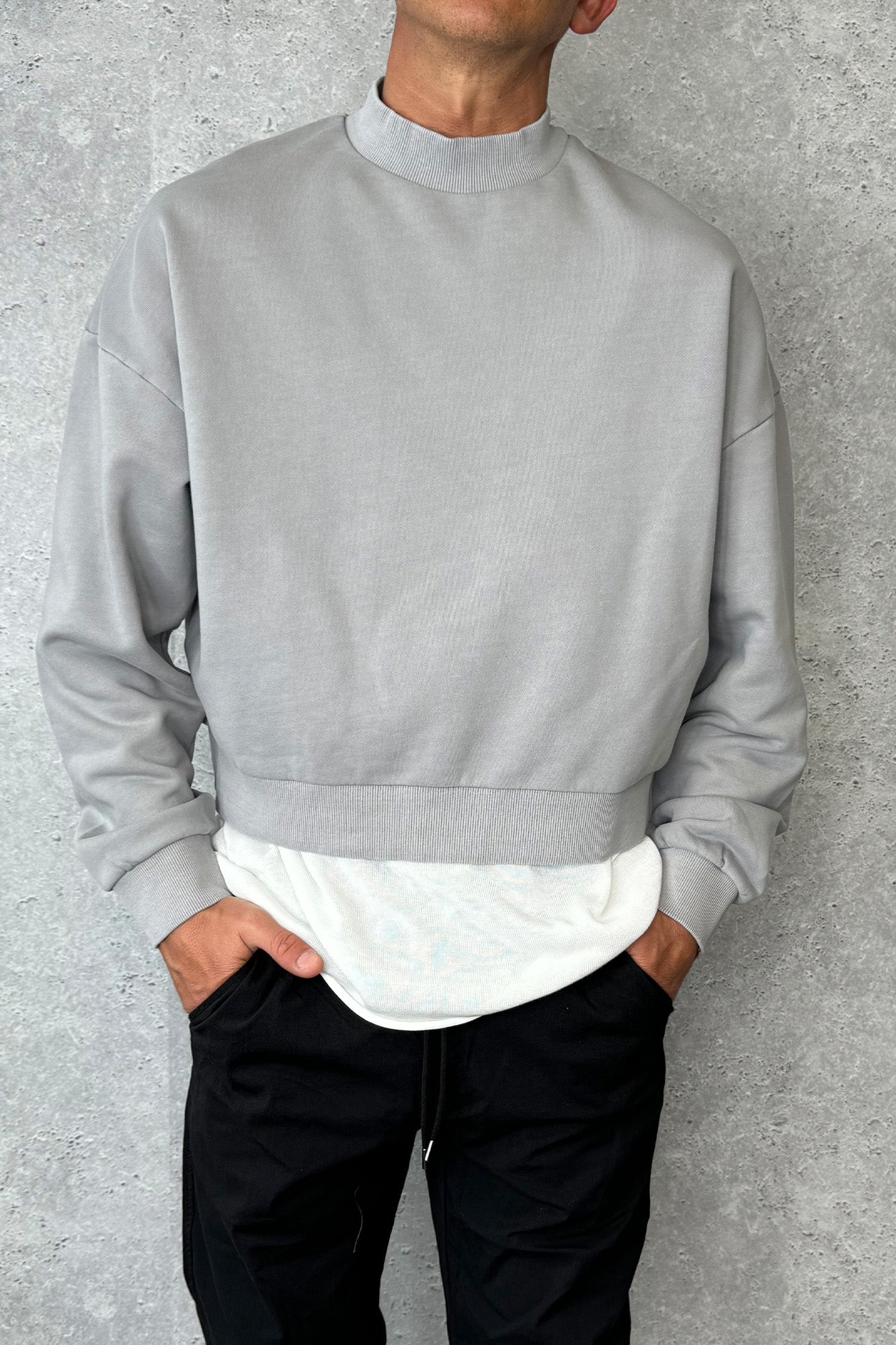 Baxter Crop Box Sweater Grey - FINAL SALE