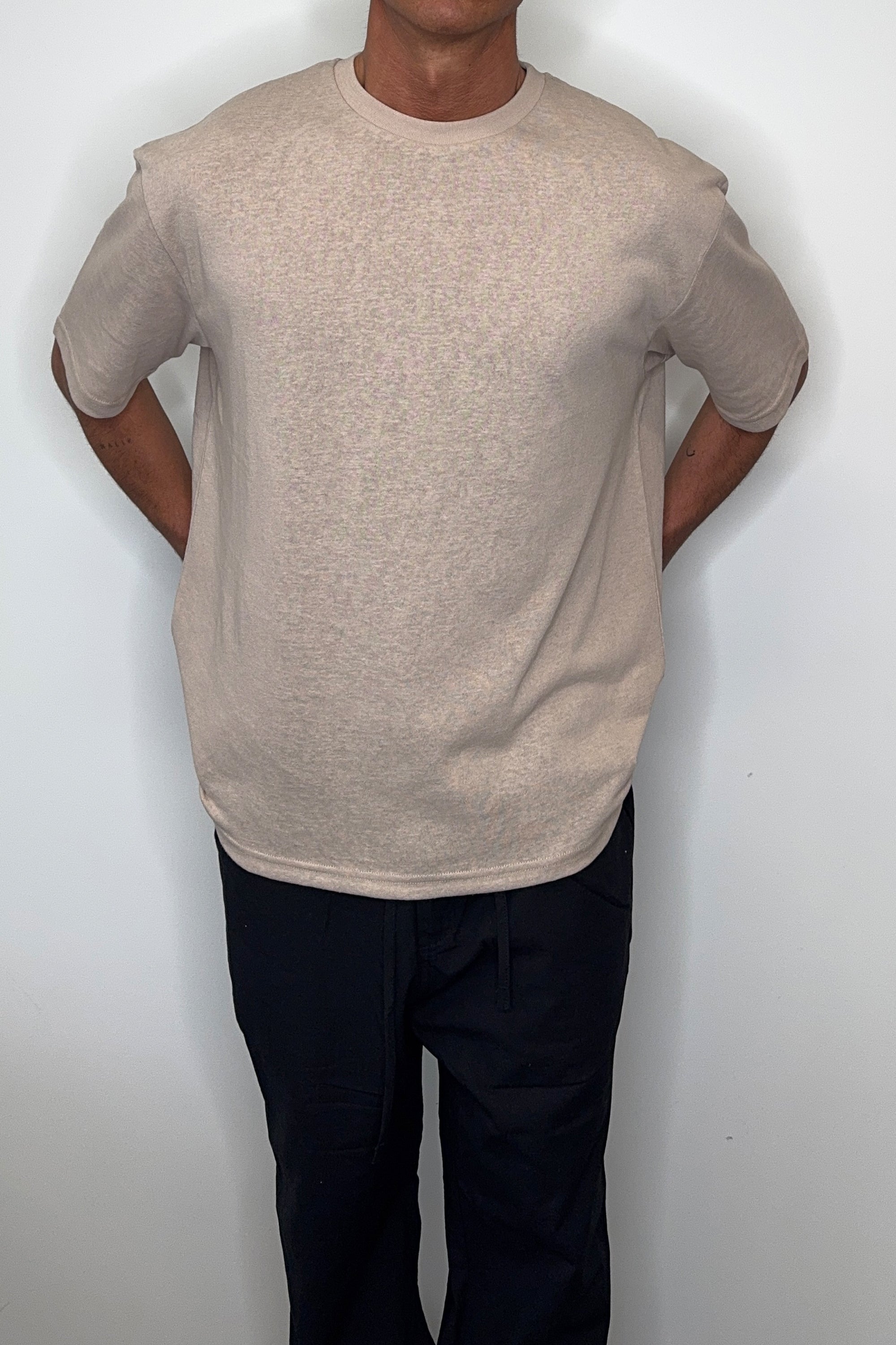 Lightweight Linen Look Tee Tan