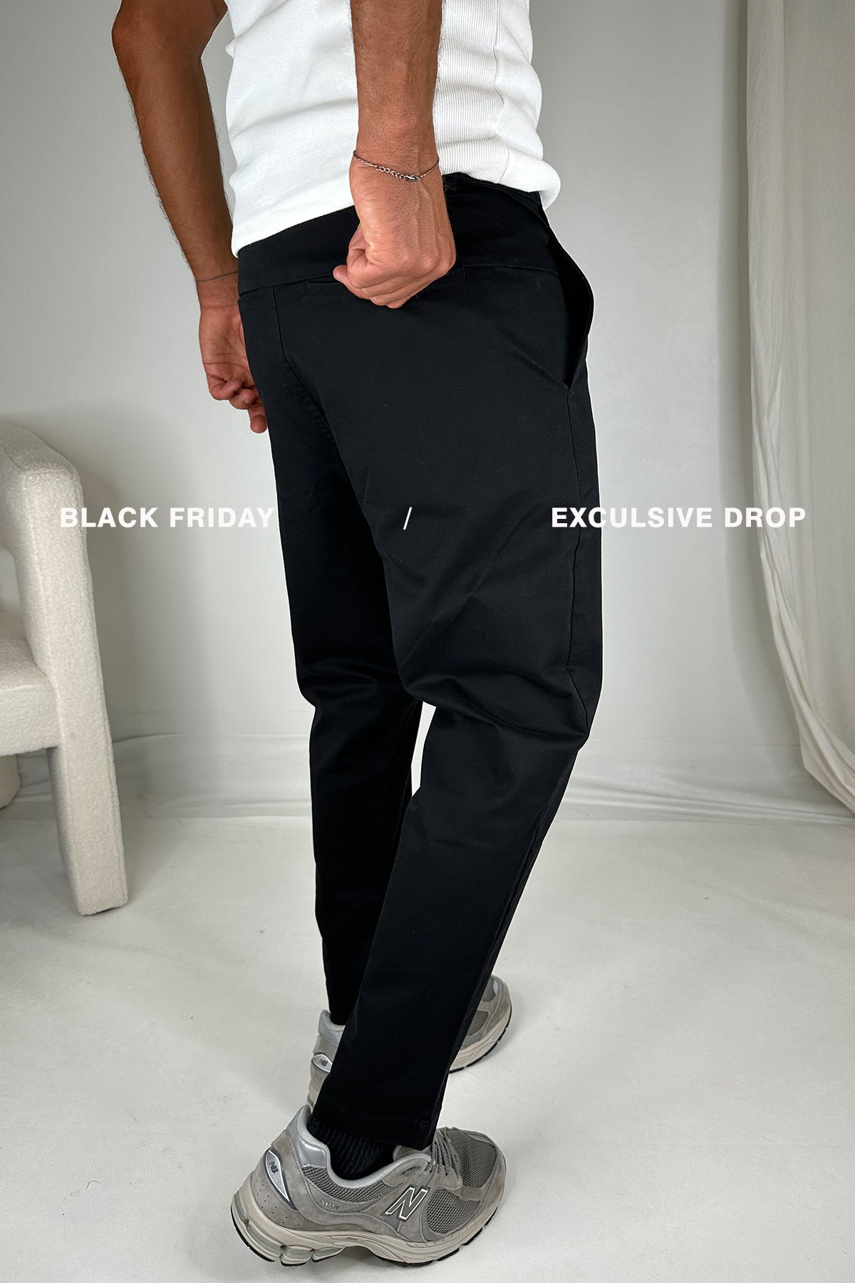 Straight Pleat Pant Black