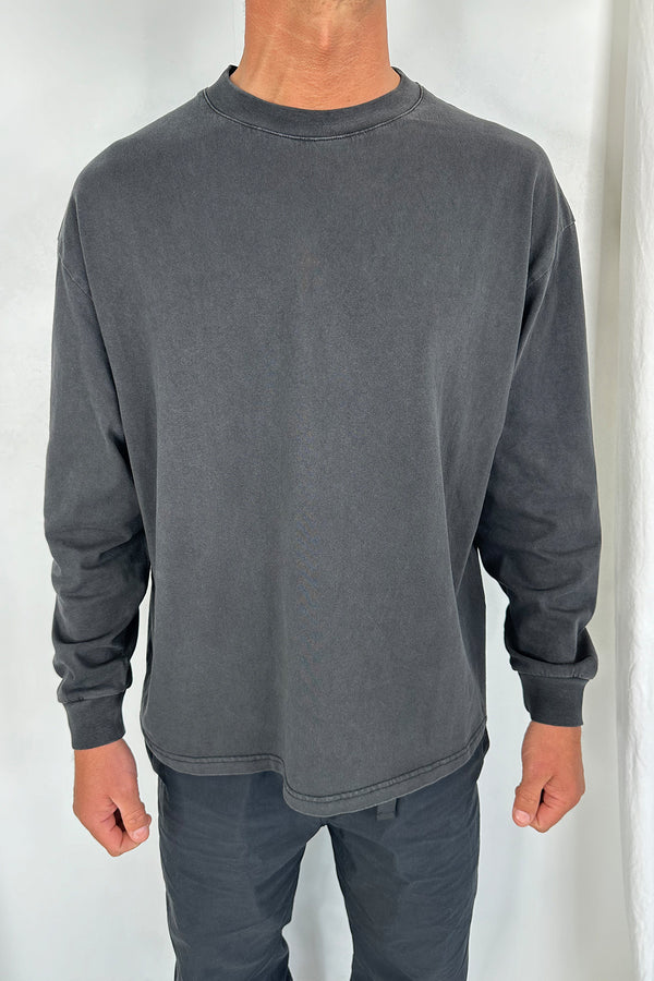 Enzyme Wash Long Sleeve Charcoal