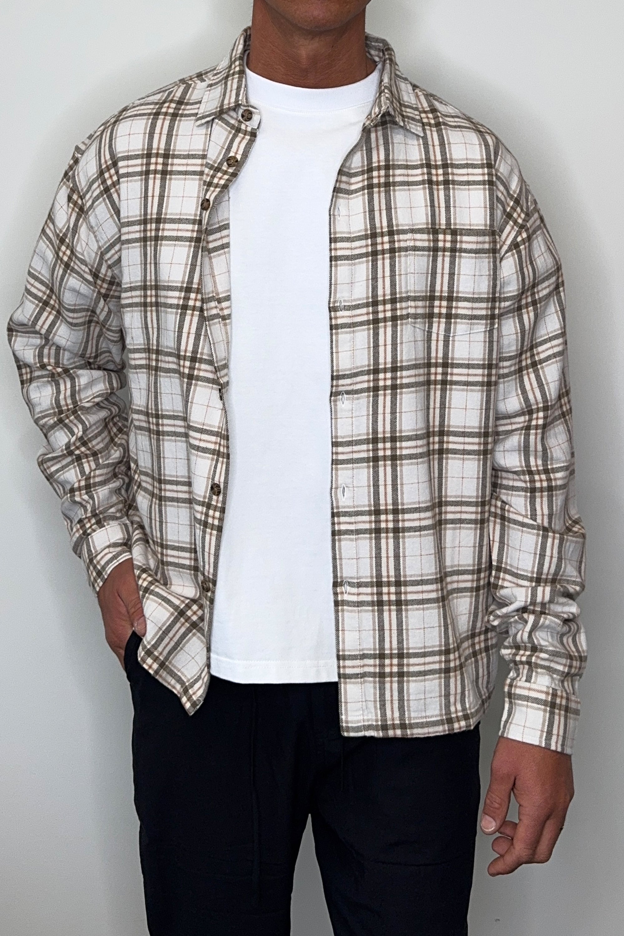 Brooklyn Check Shirt Griege
