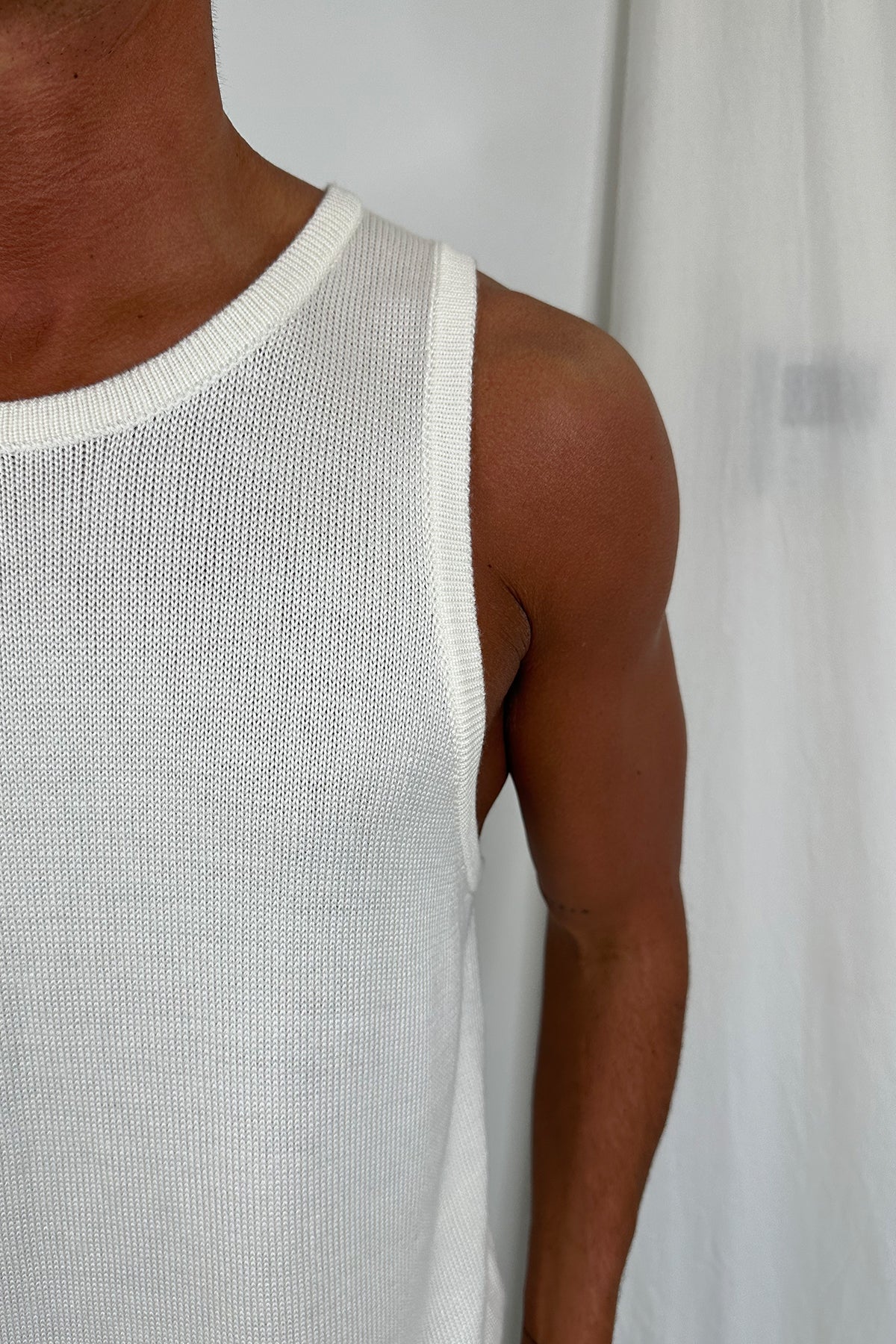 Deran Knitted Tank White