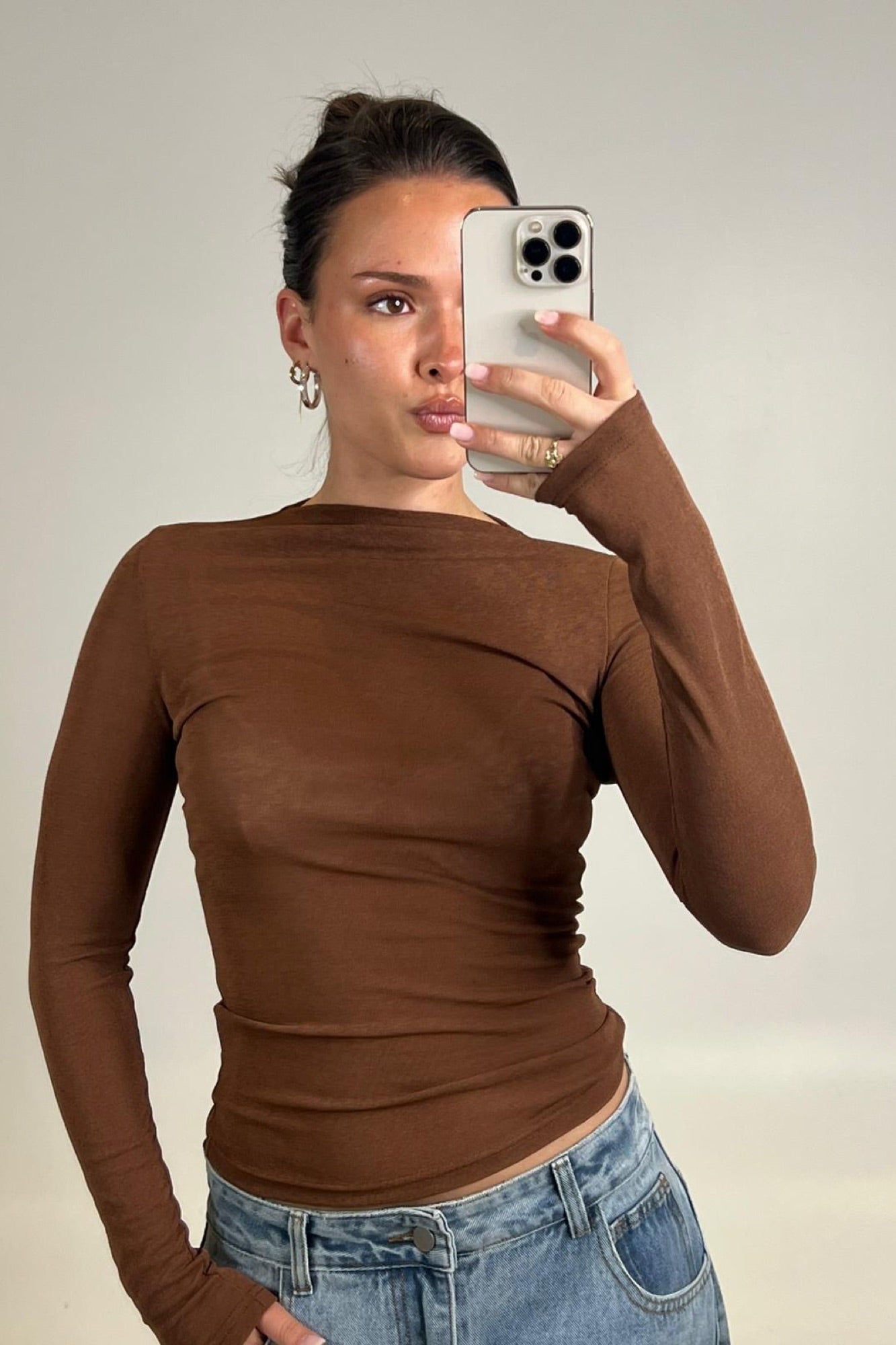 Katya Long Sleeve Top Mocha