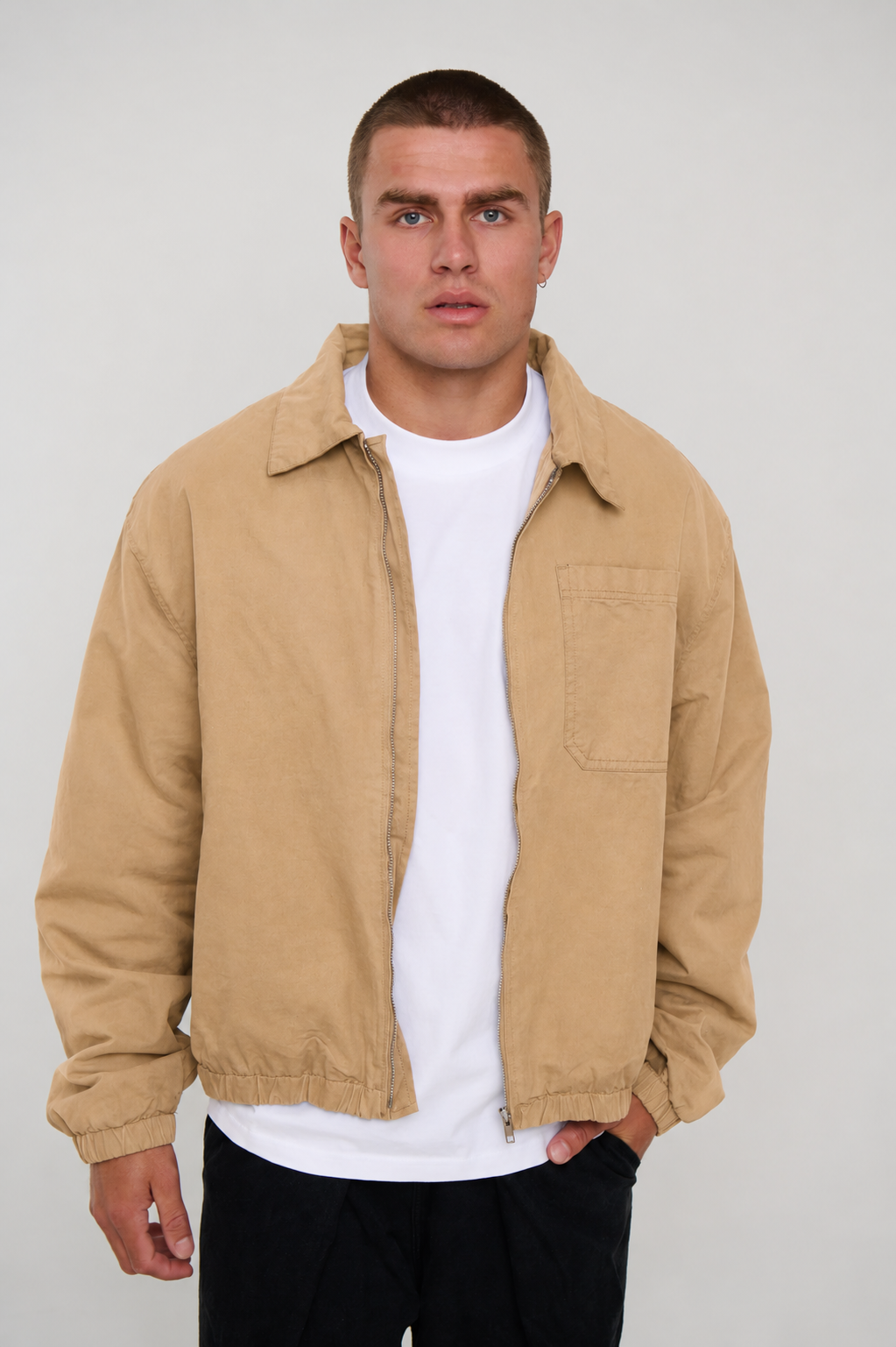 Charlie Soft Cotton Bomber Sand