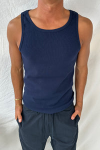 NTH Fitted Ribbed Tank Navy