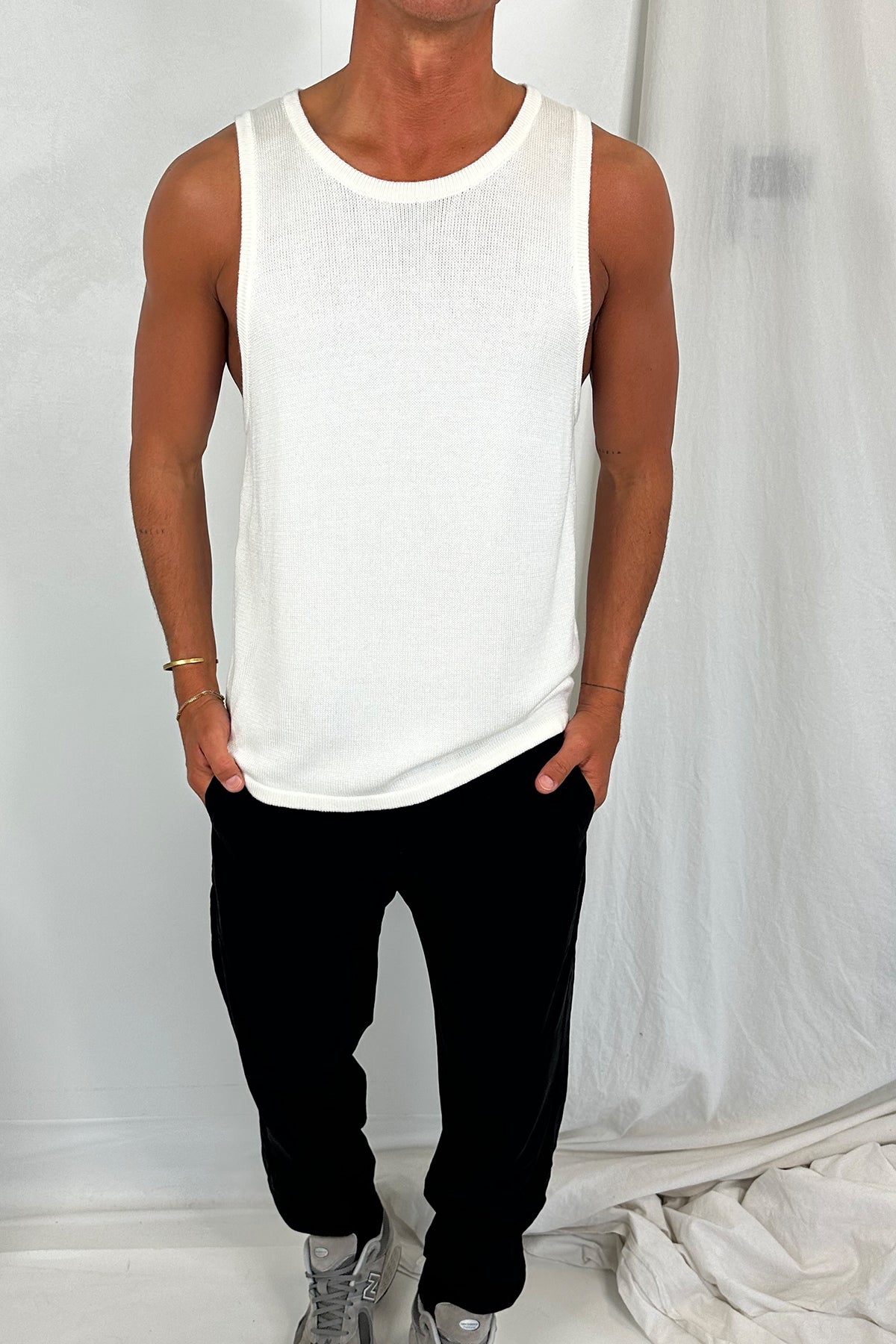 Deran Knitted Tank White