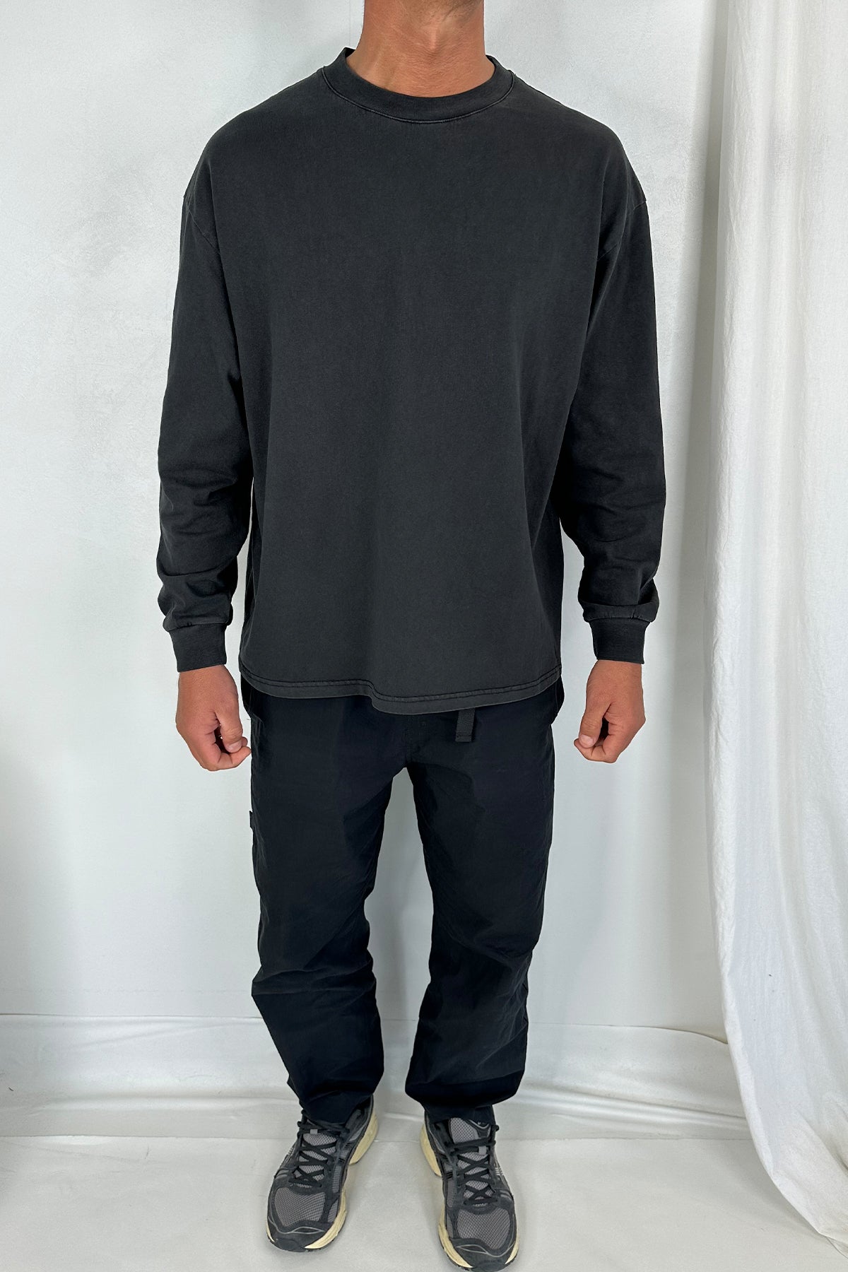 Enzyme Wash Long Sleeve Charcoal