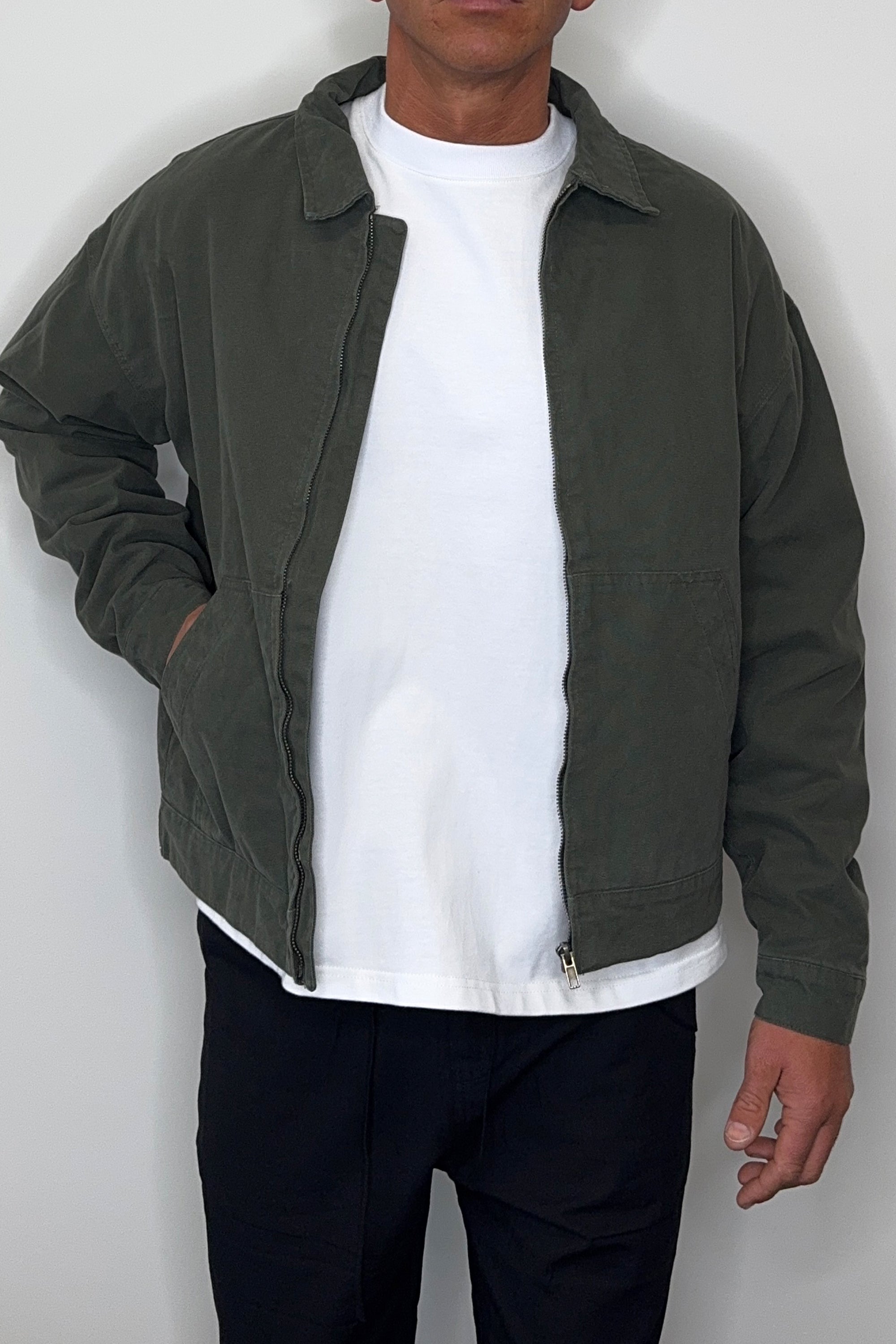 Collar Lined Jacket Khaki