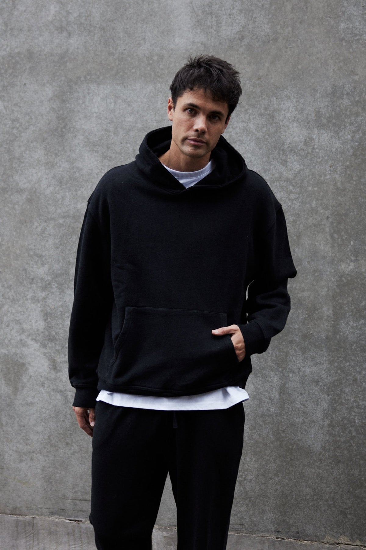 Alex Lined Box Hoodie Black - SALE