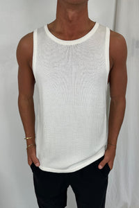 Deran Knitted Tank White