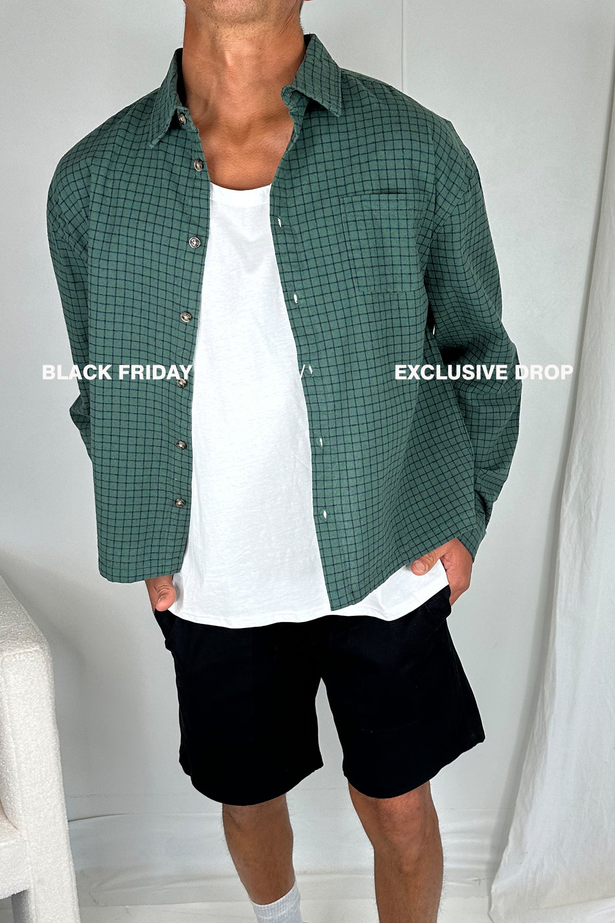 NTH Long Sleeve Check Shirt Army