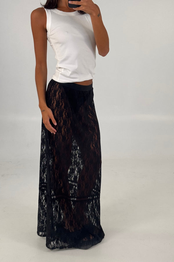 Nadia Lace Maxi Skirt Black