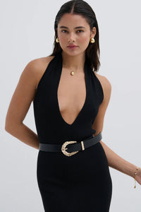 Amelie Twist Detail Belt Black/Gold