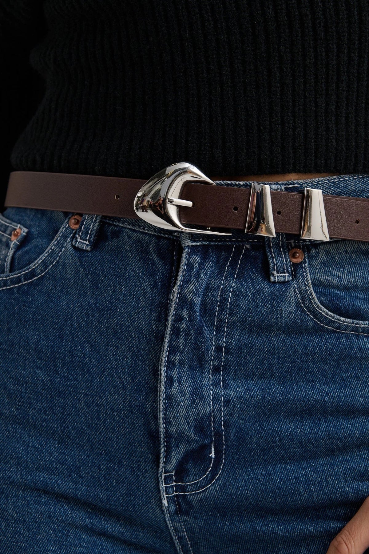 Pebble Dome Belt Brown