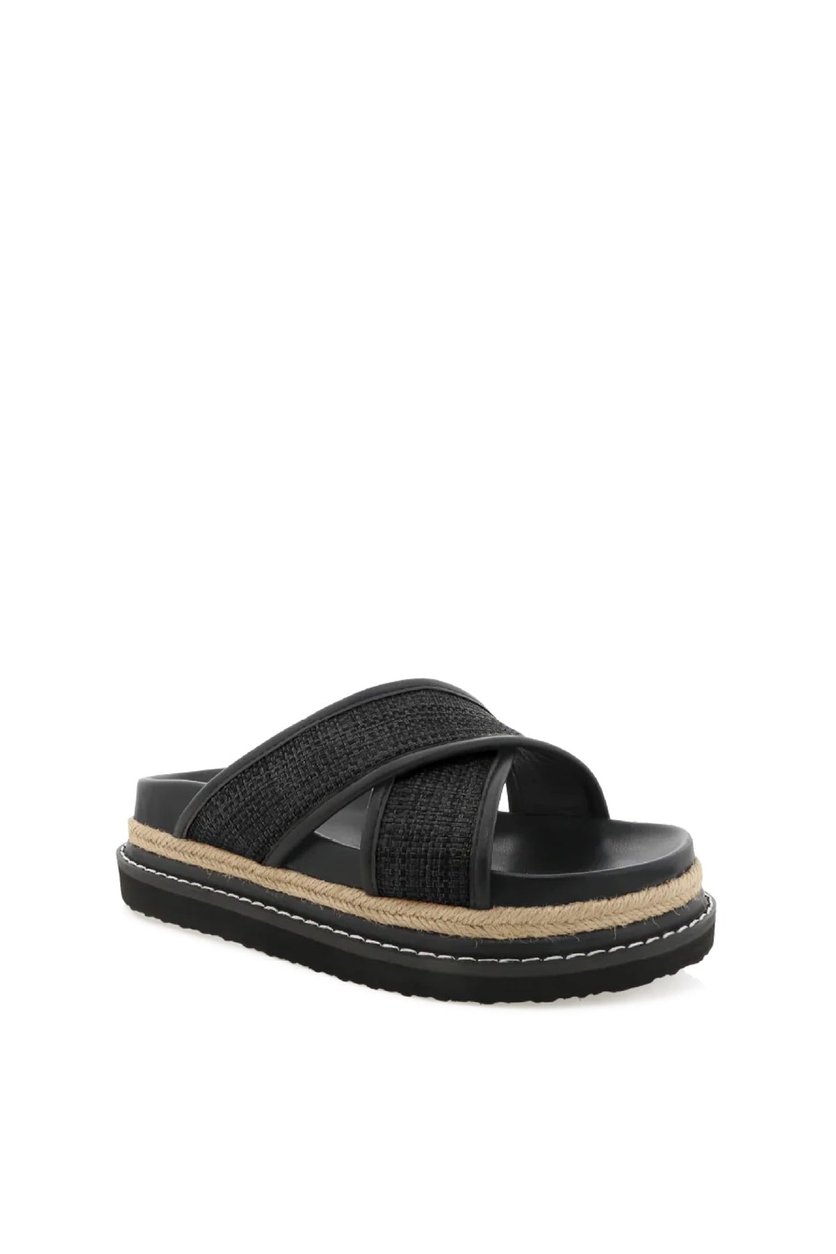 Aysha Sandal Black Raffia