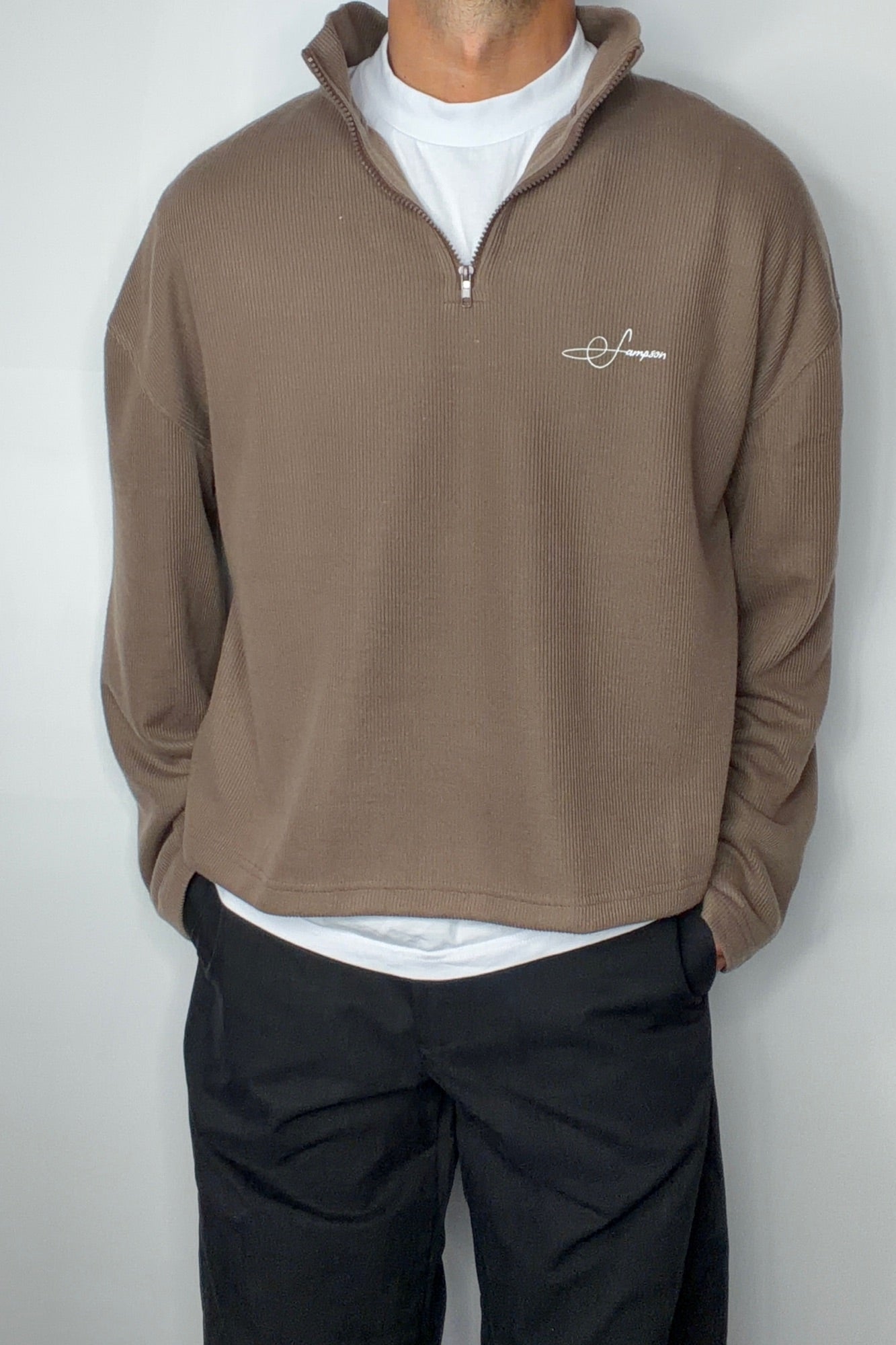 Sampson Half Zip Sweater Choc