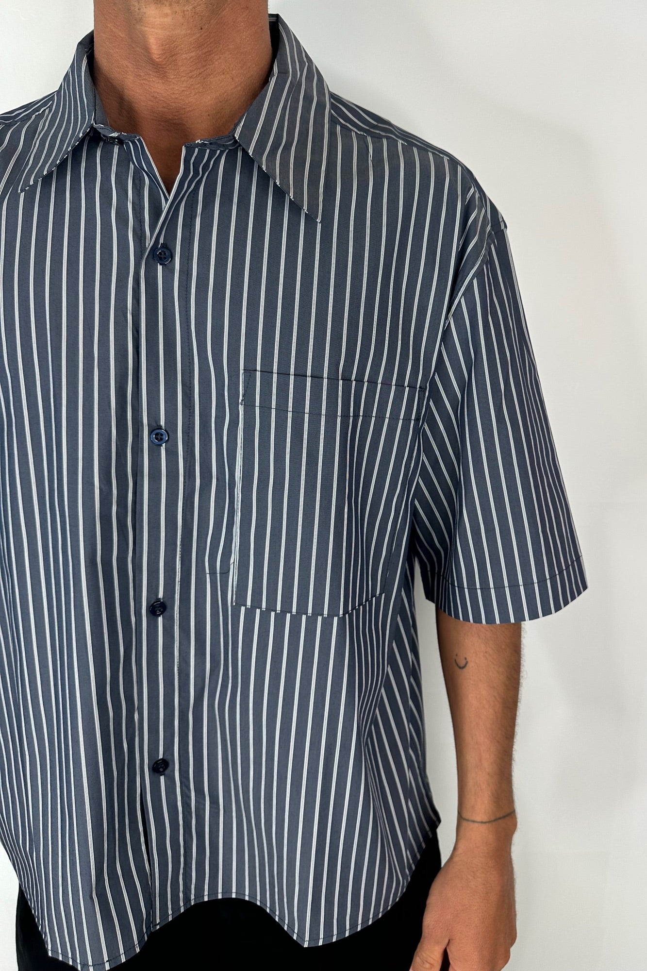 Scott Shirt Stripe Dark Blue
