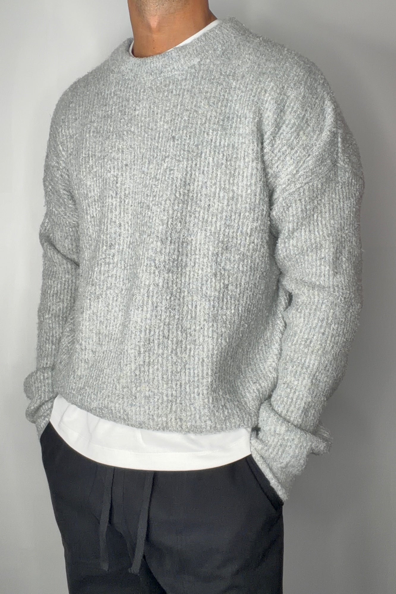 Soft Crew Knit Light Grey