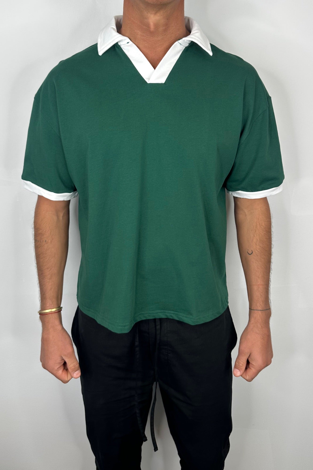Two Tone Polo Emerald