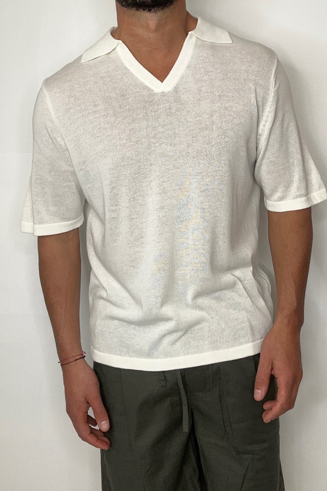 Open Neck Soft Polo White