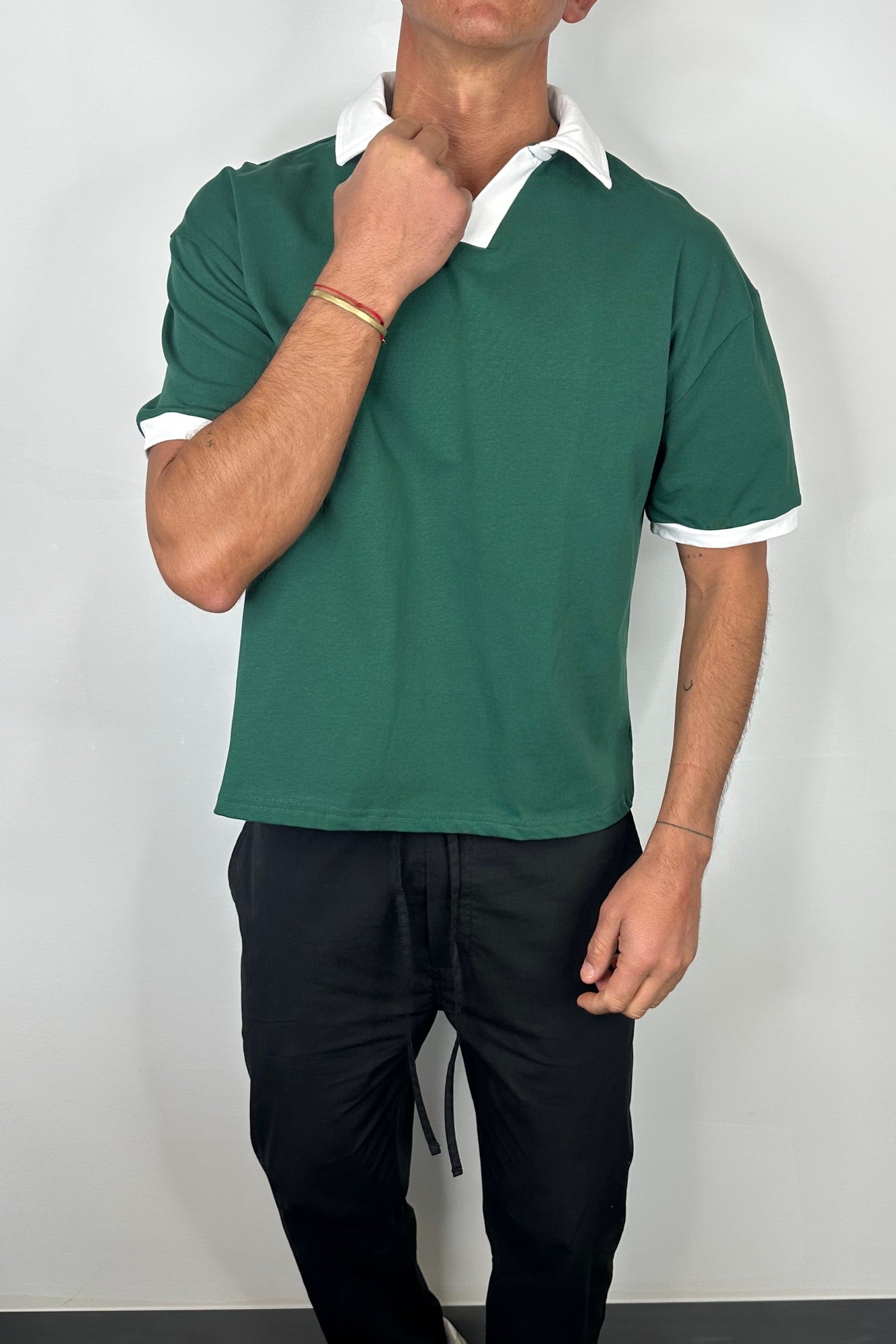 Two Tone Polo Emerald