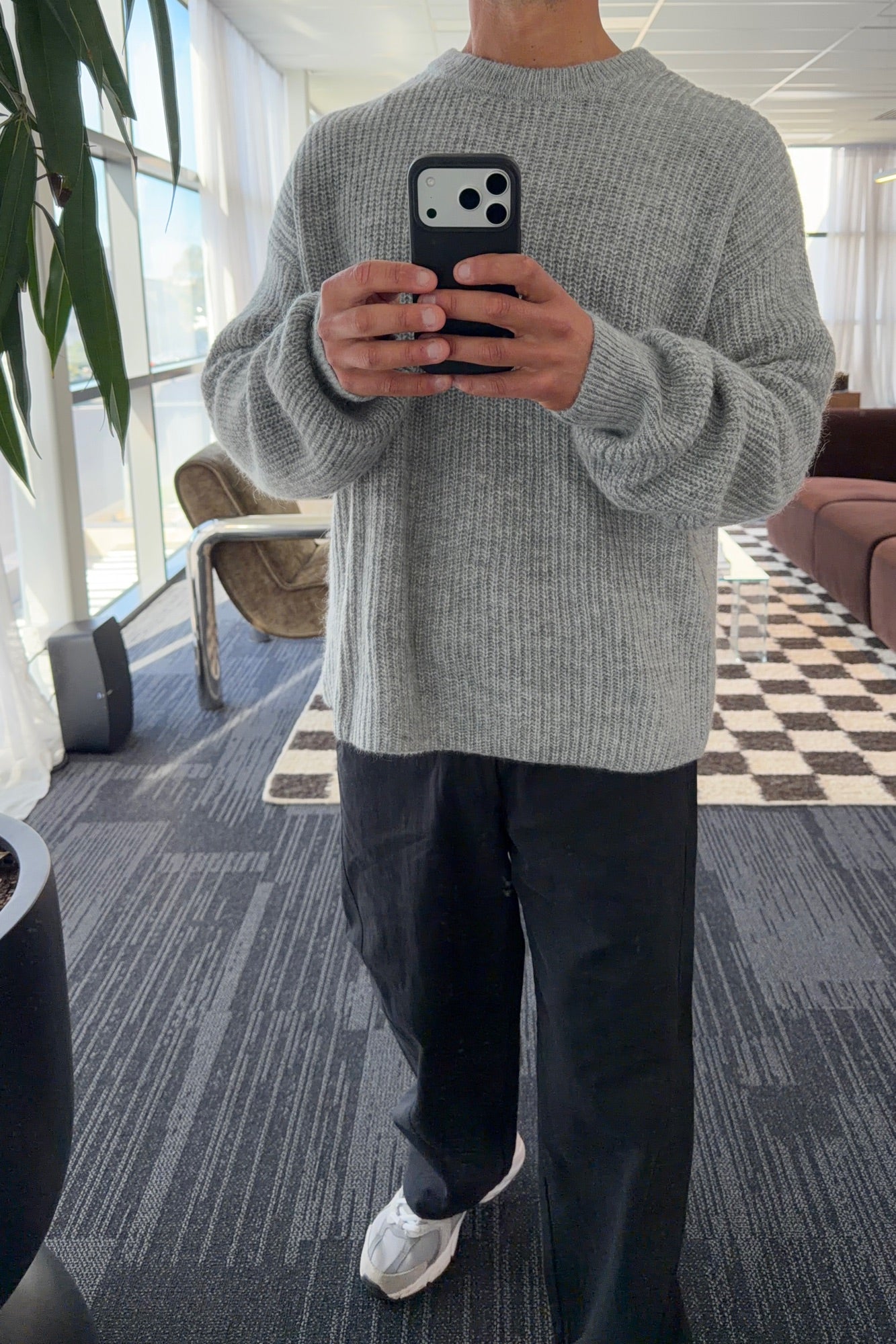 Mohair Knit Grey Marle