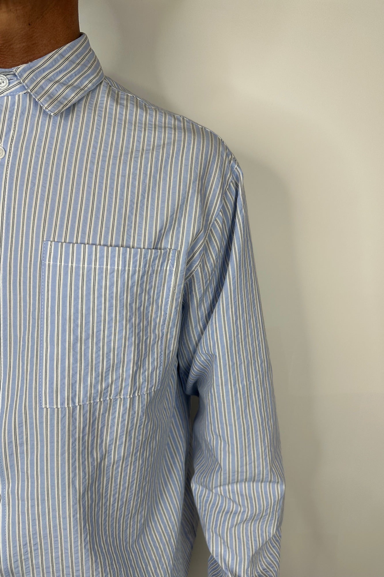 Miles Stripe Shirt Blue