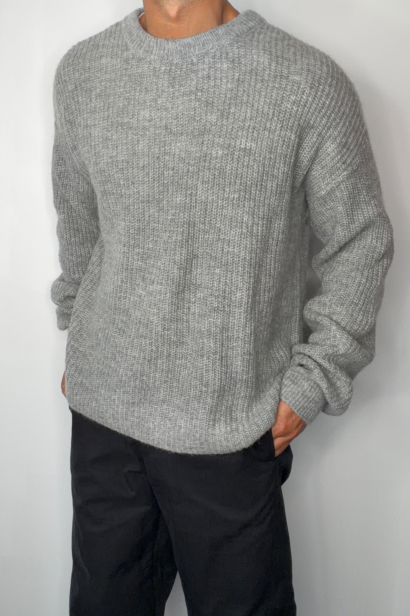 Mohair Knit Grey Marle