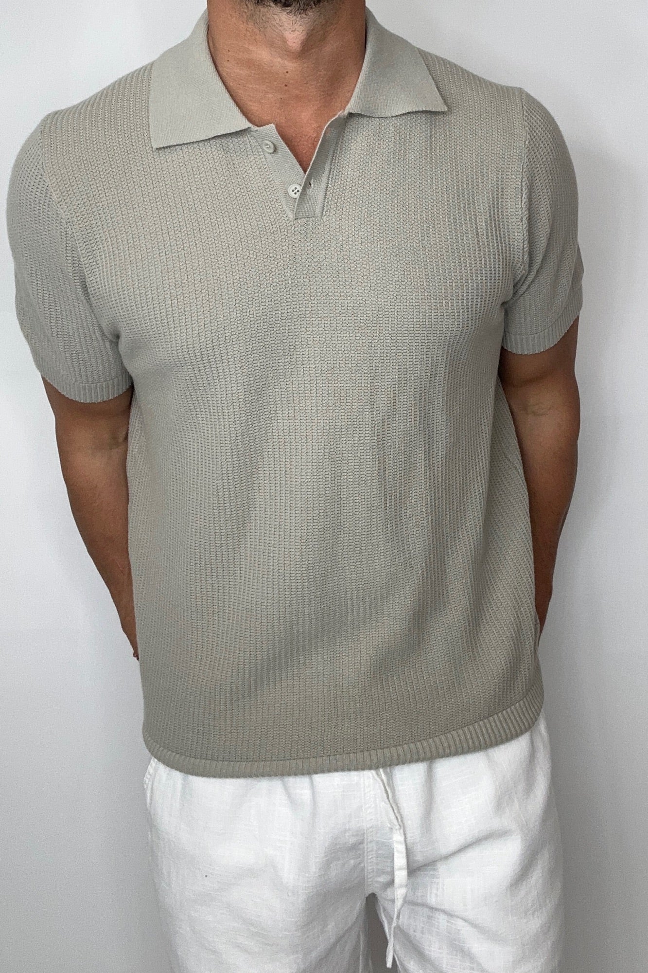 Soft Knit Polo Grey