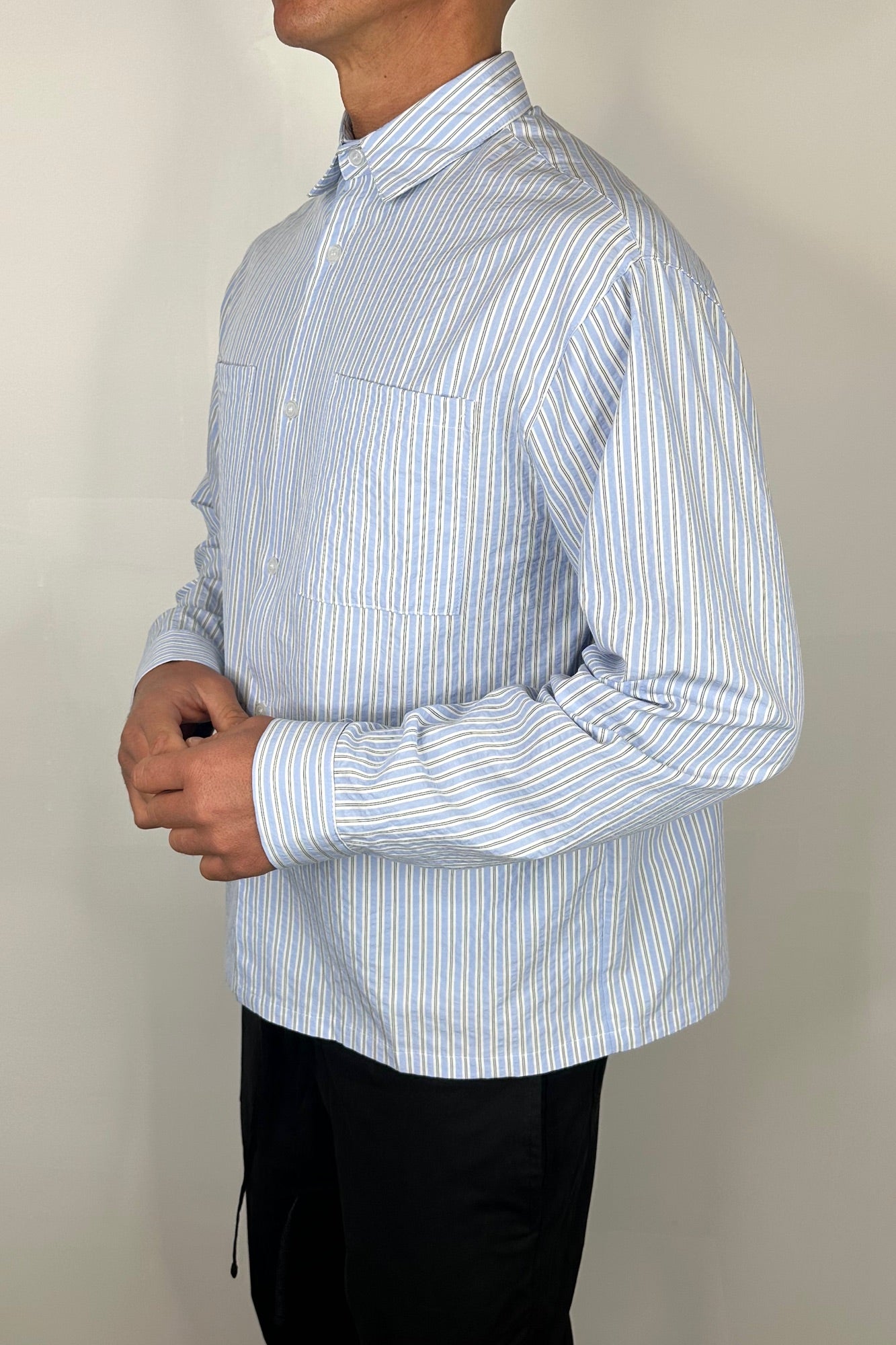 Miles Stripe Shirt Blue