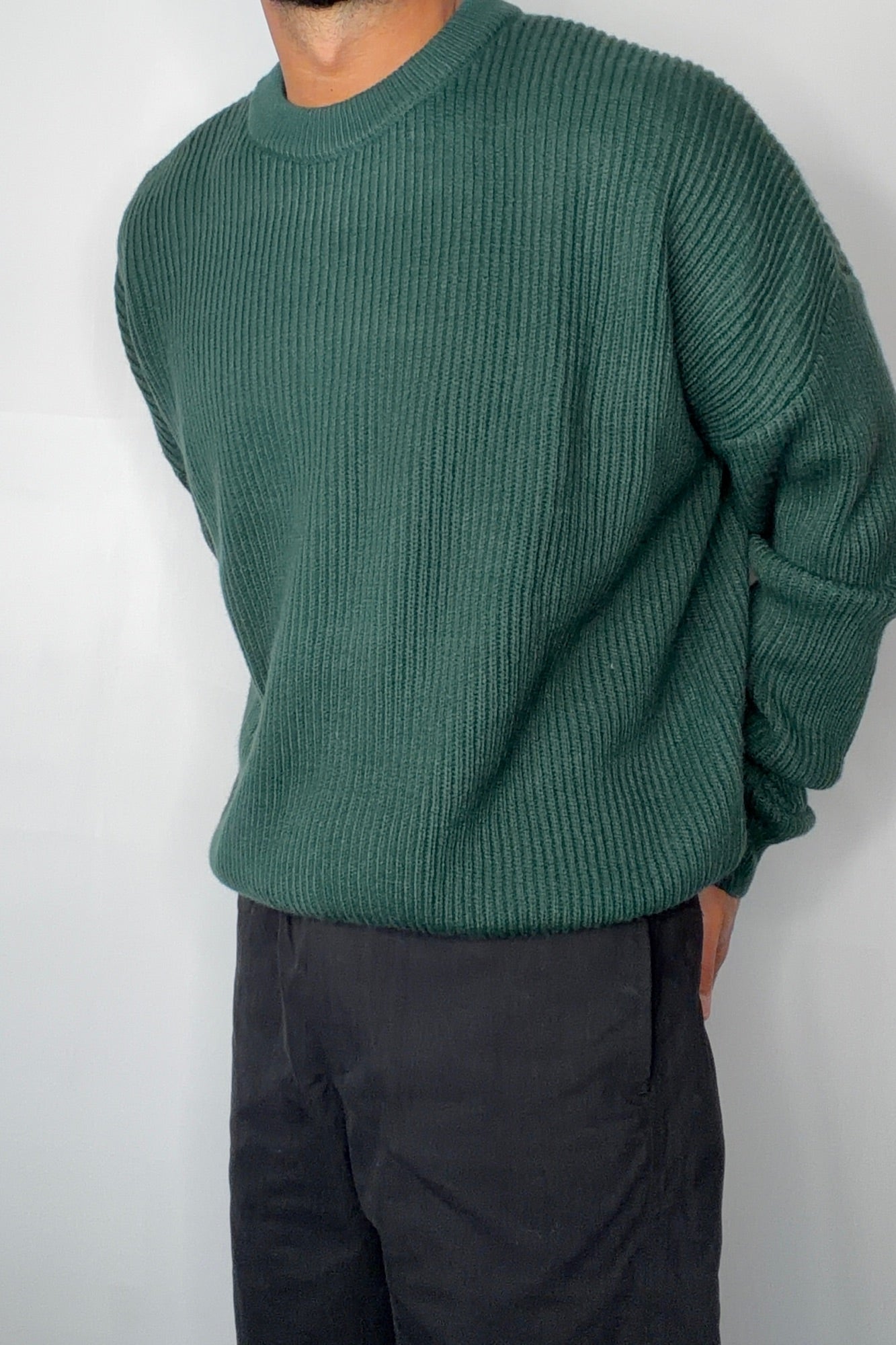 Drop Sleeve Heavy Knit Emerald