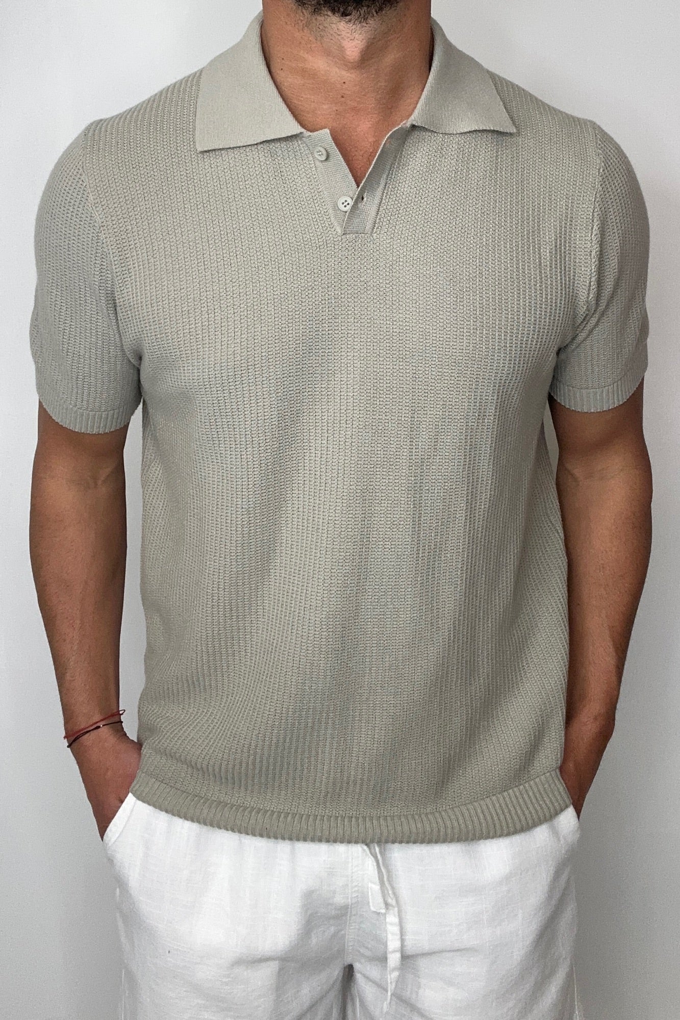 Soft Knit Polo Grey