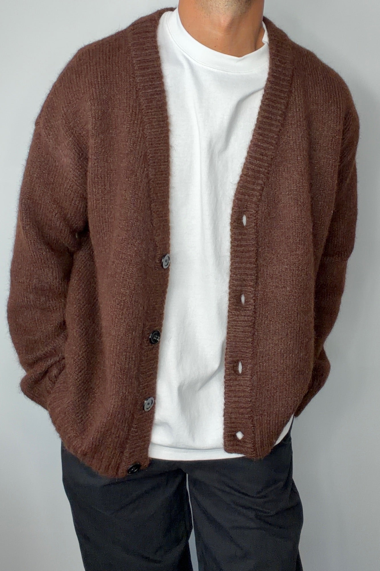 Knitted Oversize Cardigan Choc