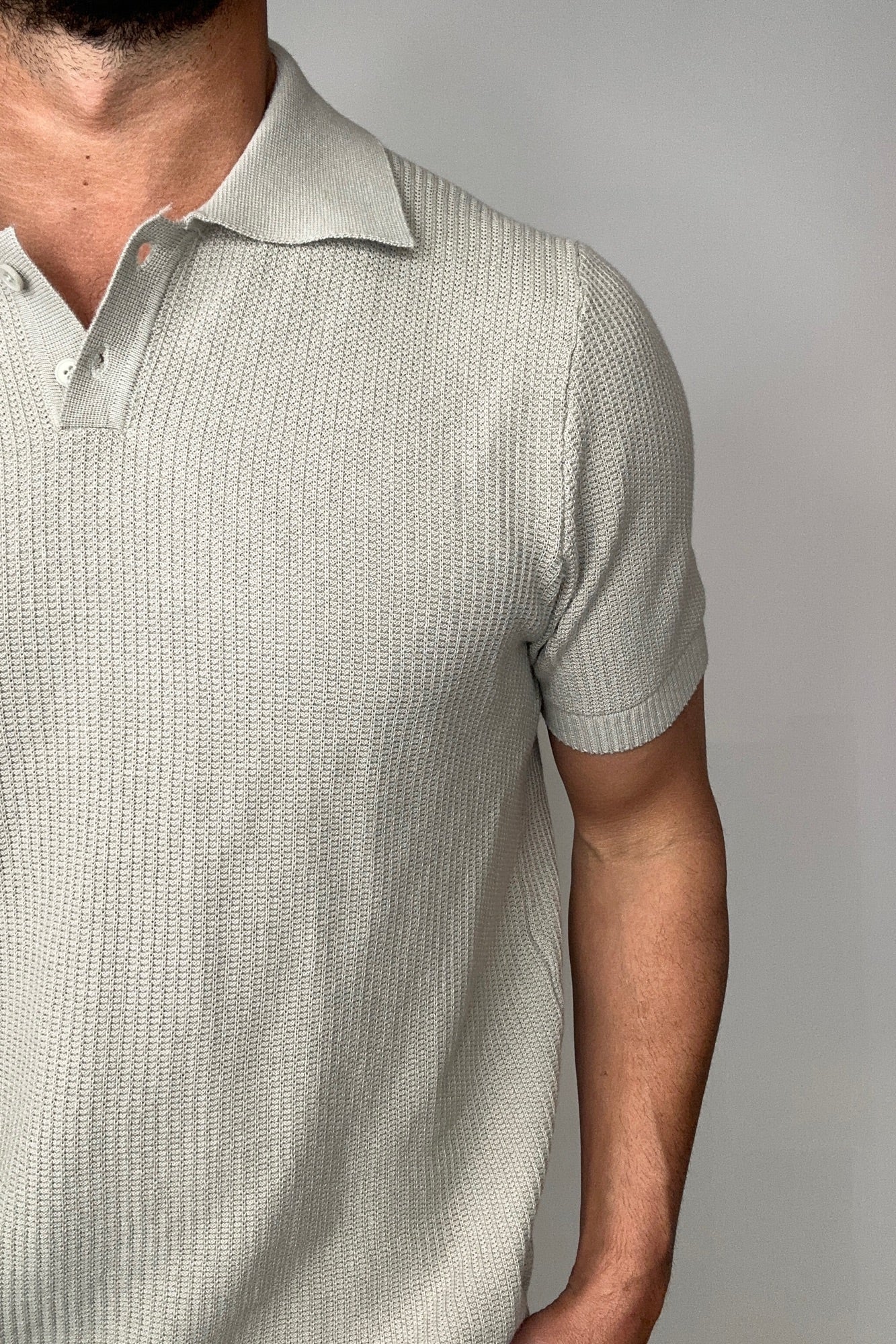 Soft Knit Polo Grey