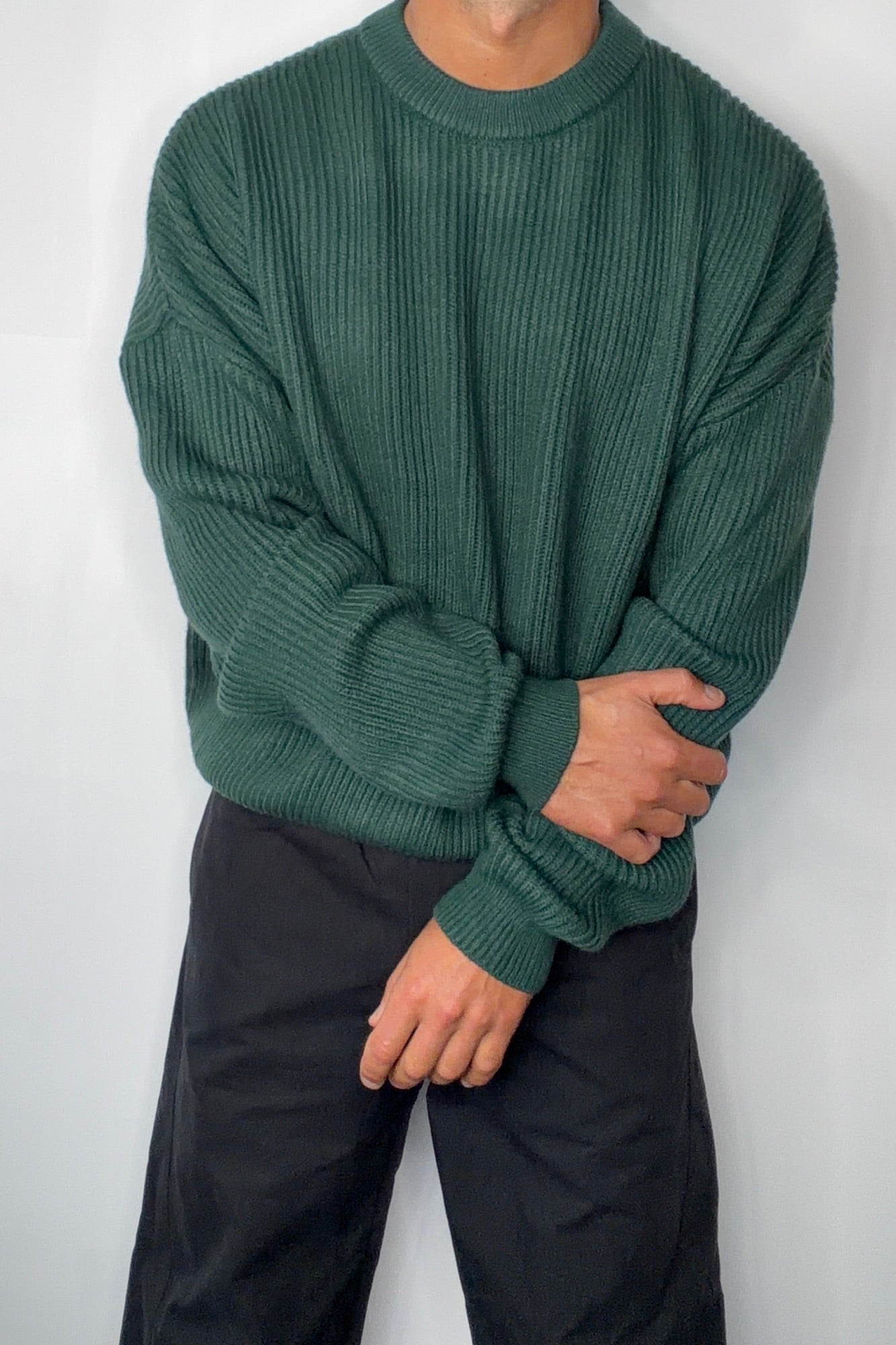 Drop Sleeve Heavy Knit Emerald