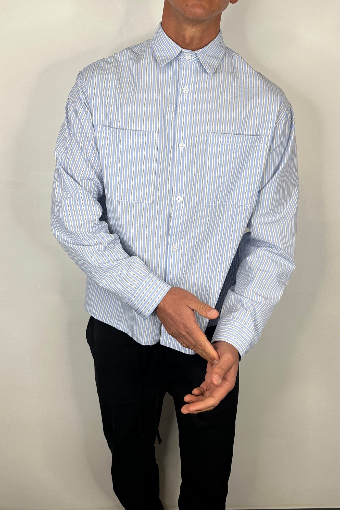 Miles Stripe Shirt Blue