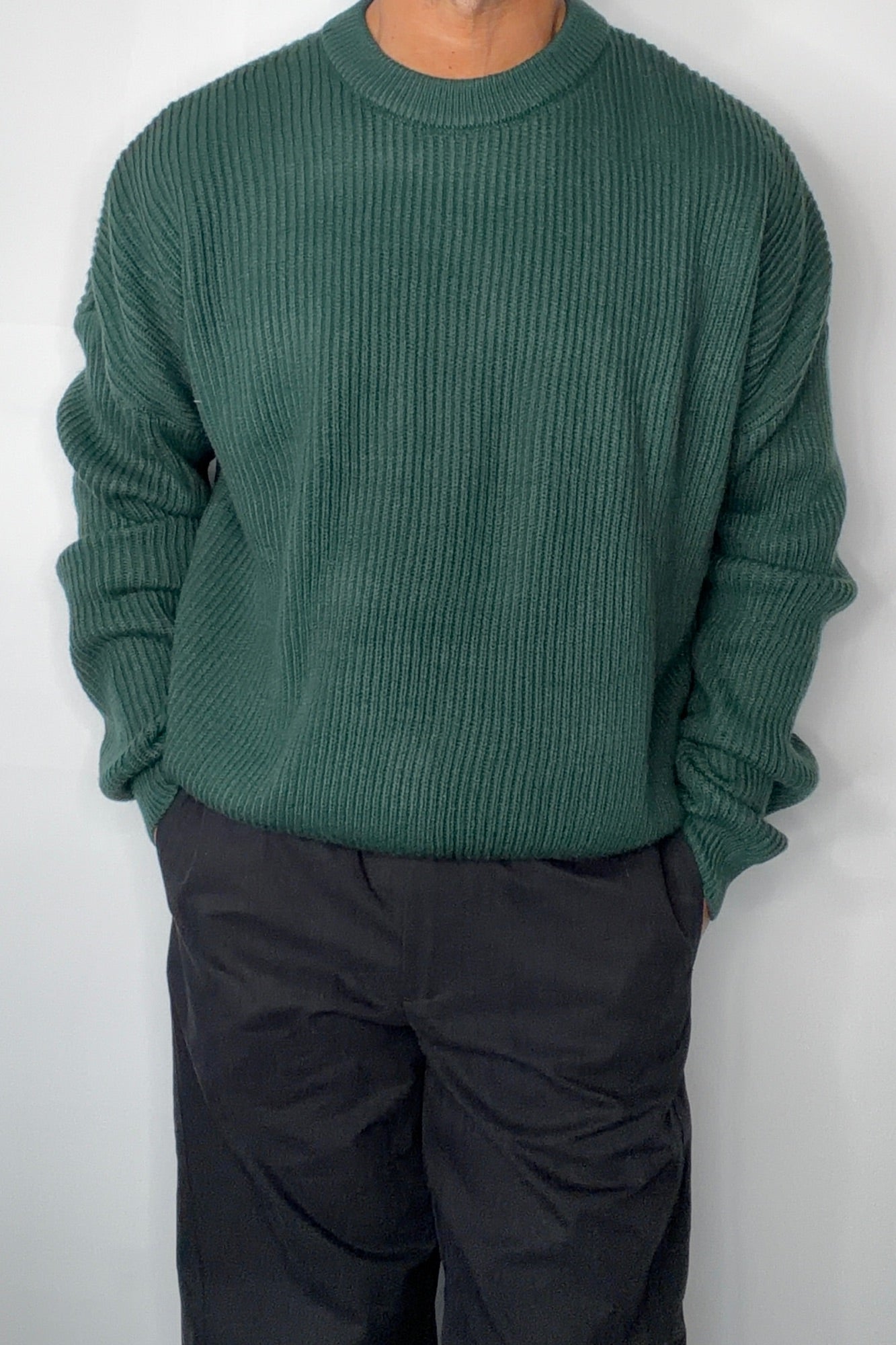 Drop Sleeve Heavy Knit Emerald