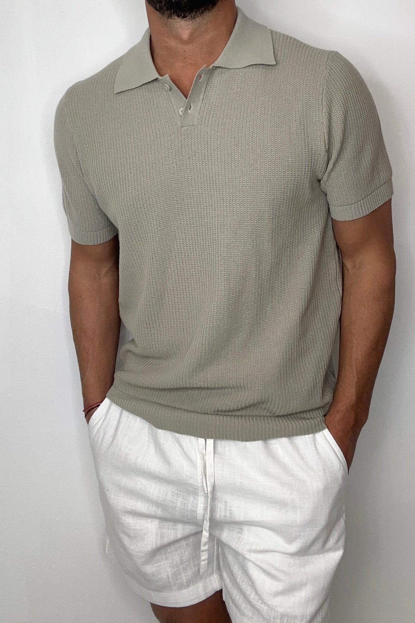 Soft Knit Polo Grey