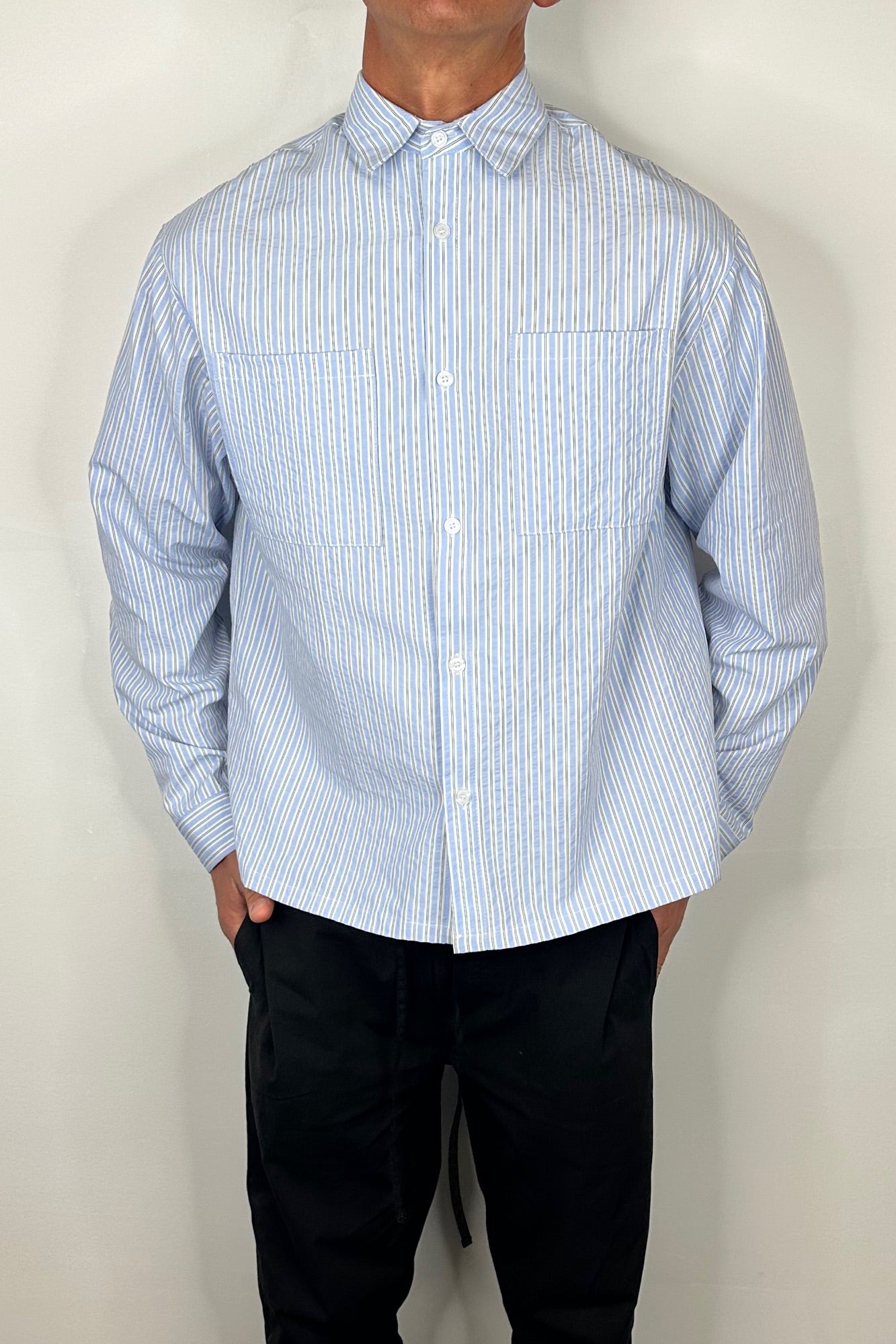 Miles Stripe Shirt Blue