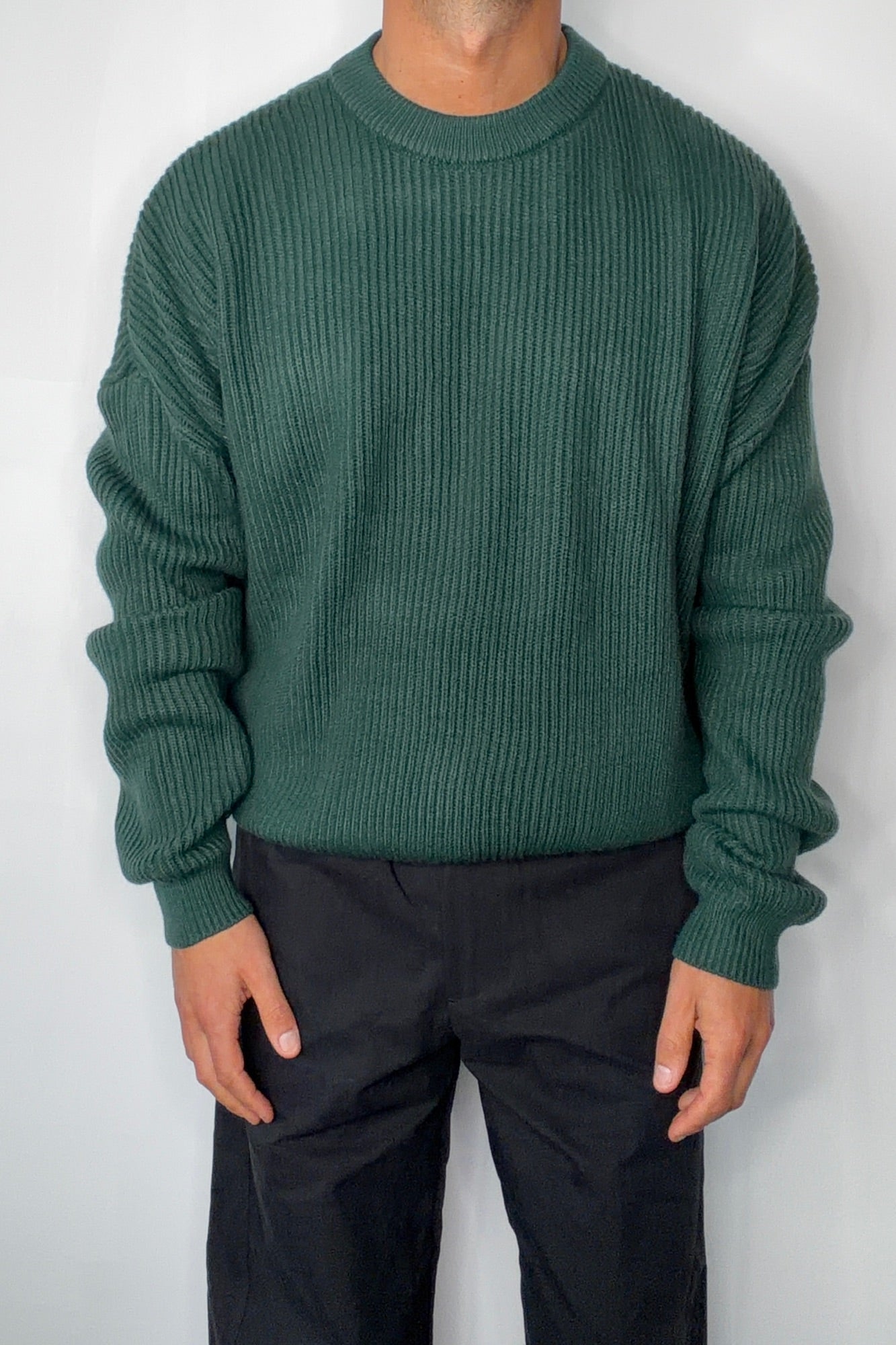 Drop Sleeve Heavy Knit Emerald