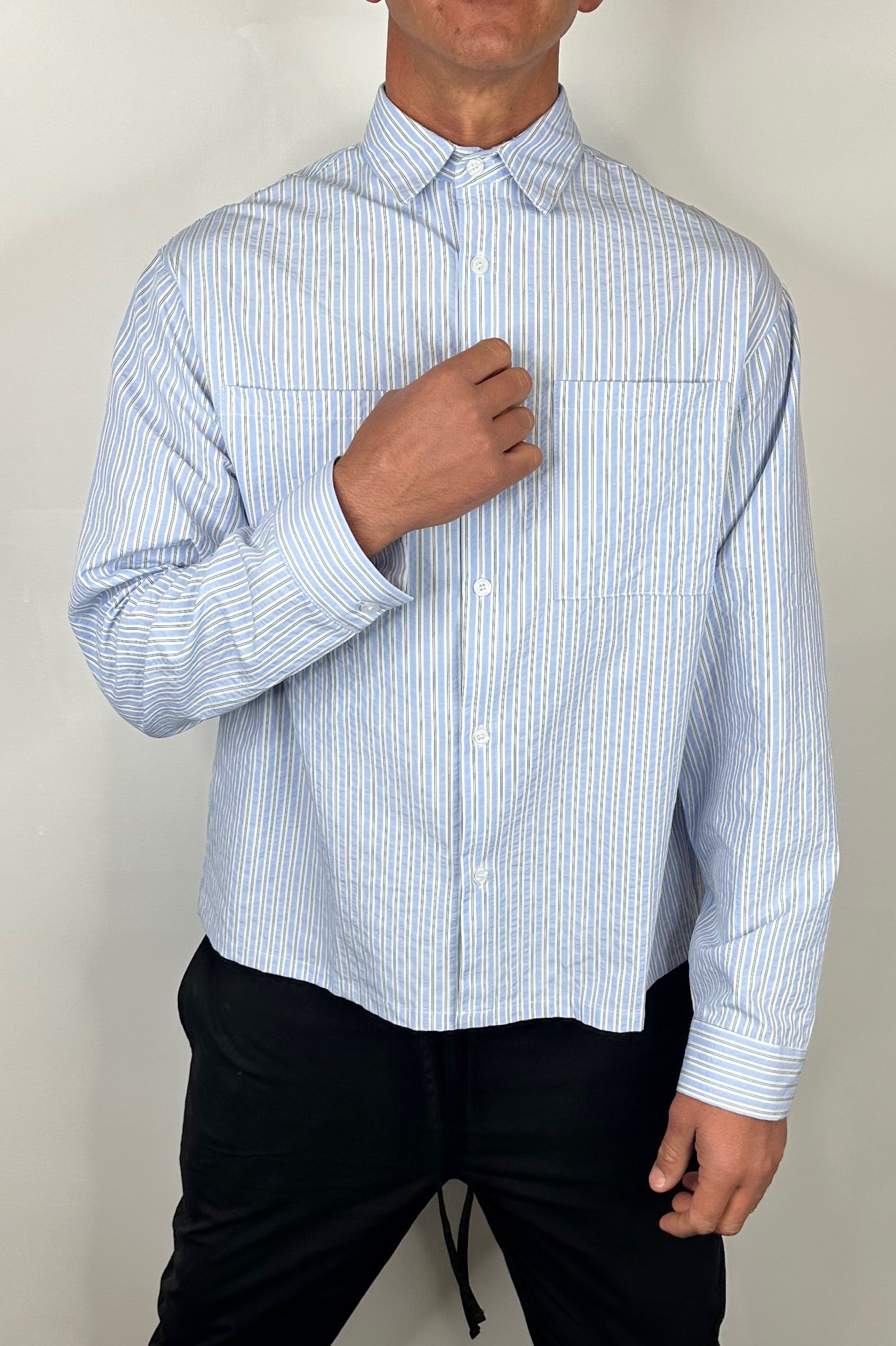 Miles Stripe Shirt Blue