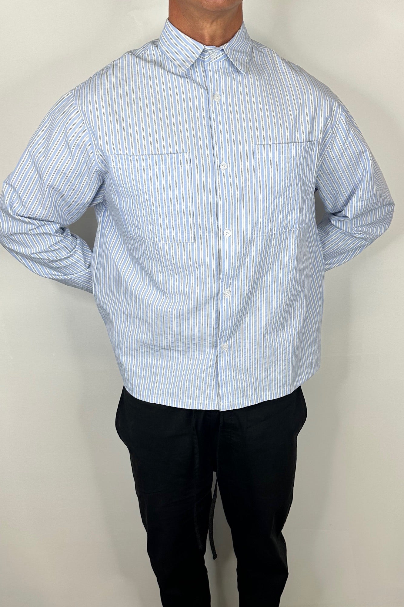 Miles Stripe Shirt Blue