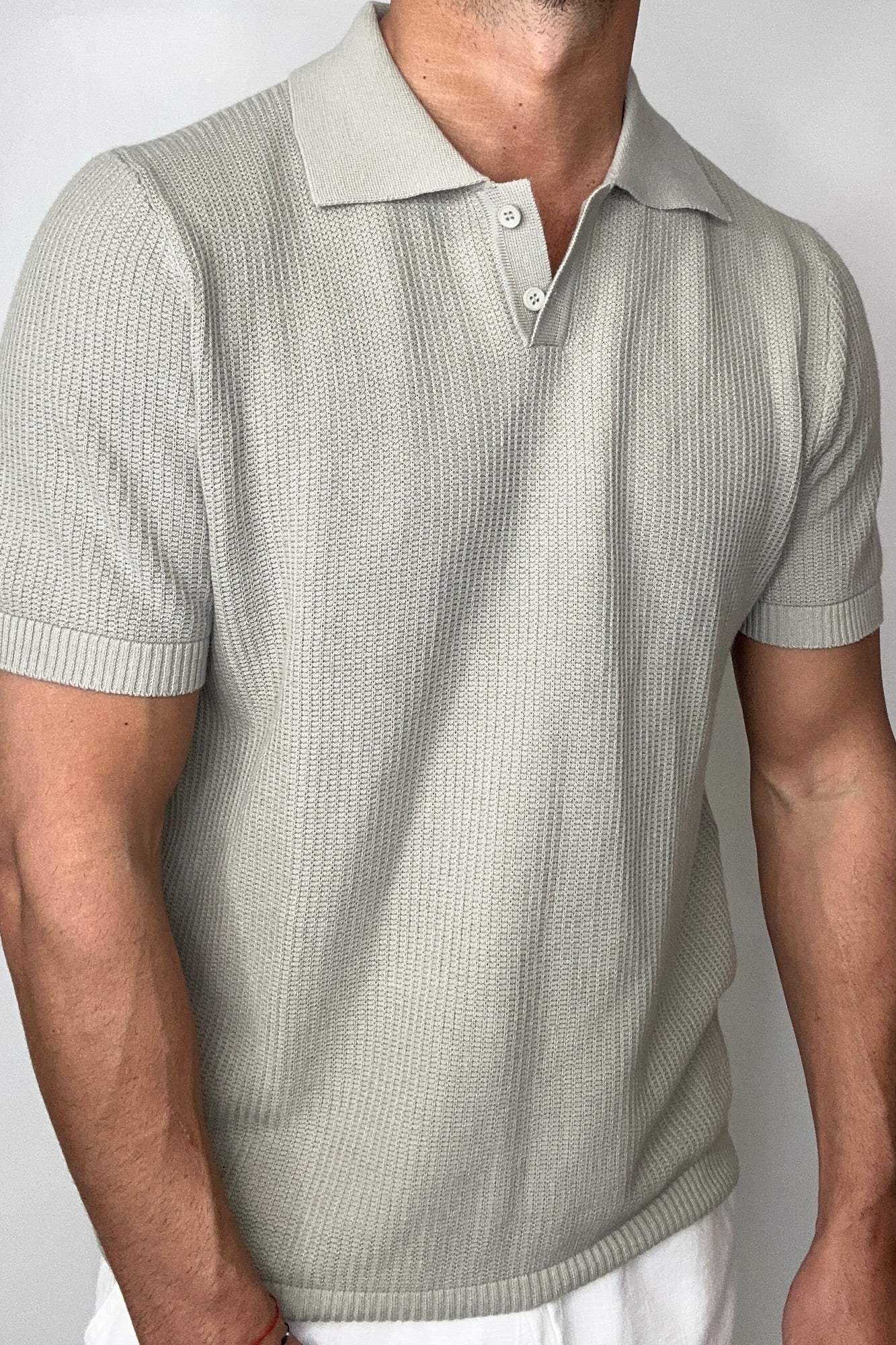 Soft Knit Polo Grey